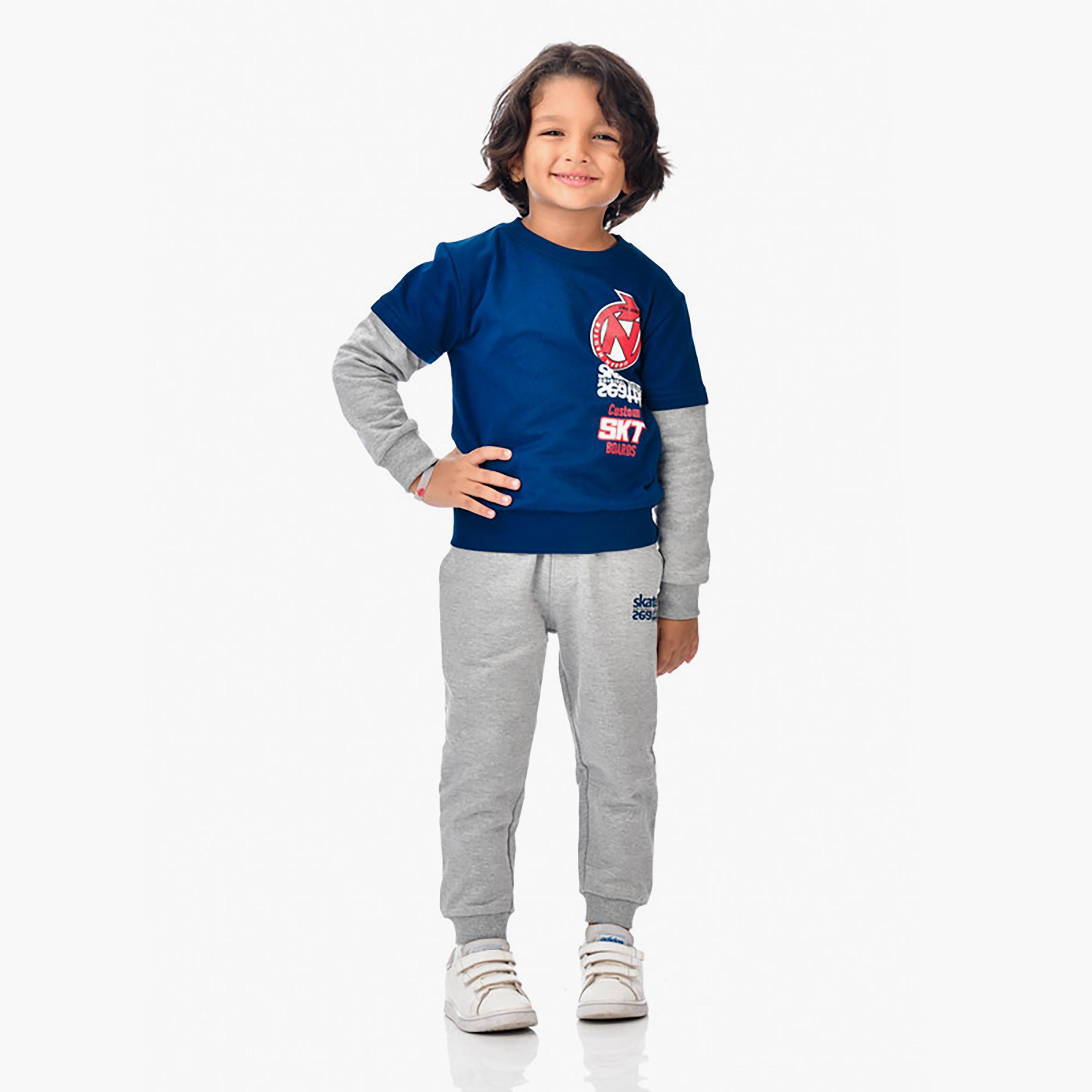 Victor and Jane 2-Piece Printed Long Sleeves Sweatshirt with Joggers-boys-clothing-setsandcoords-image-6