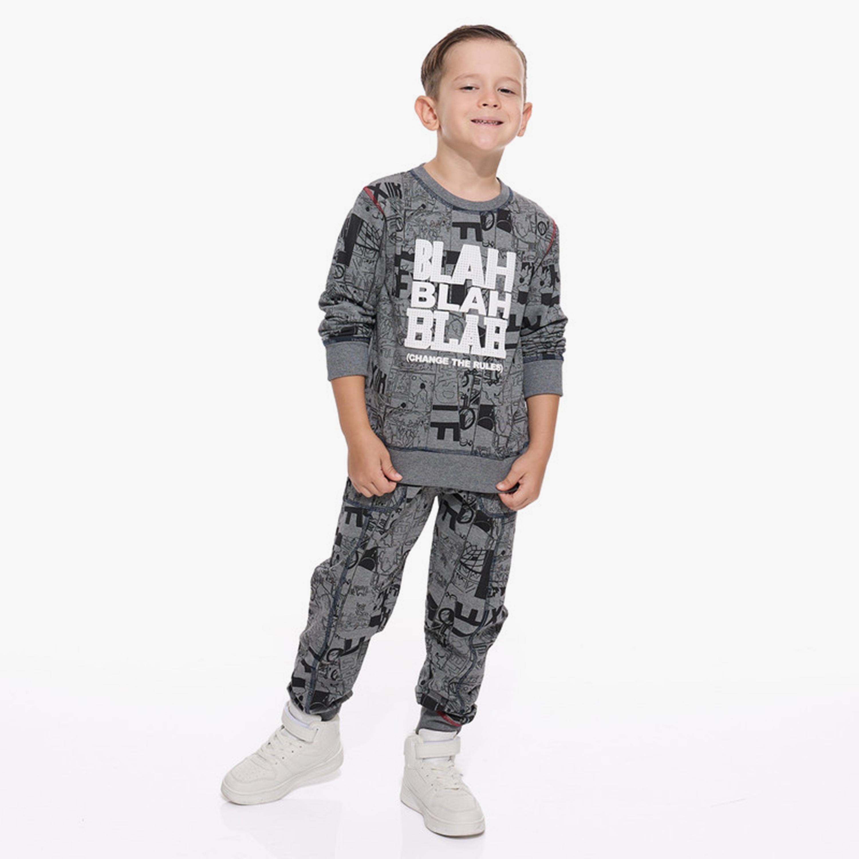 Victor and Jane 2-Piece Printed Long Sleeves Sweatshirt with Joggers-boys-clothing-winterwear-setsandcoords-image-1