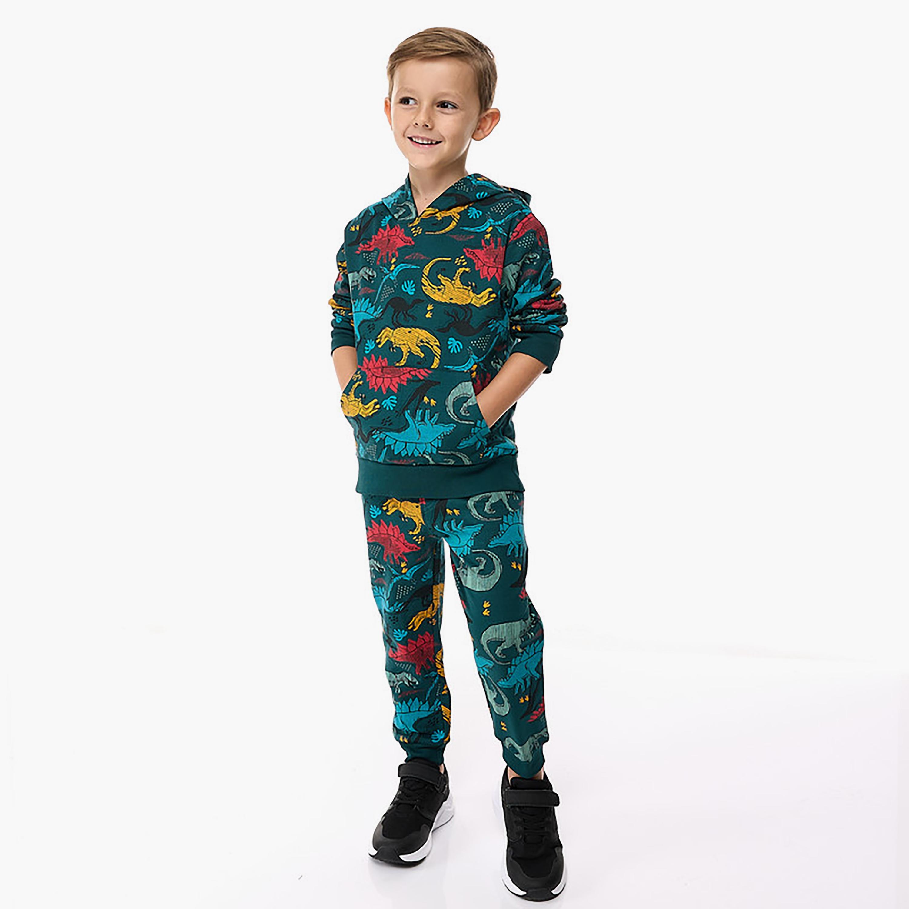 Victor and Jane 2-Piece Printed Long Sleeves Hoodie with Joggers-boys-clothing-setsandcoords-image-2
