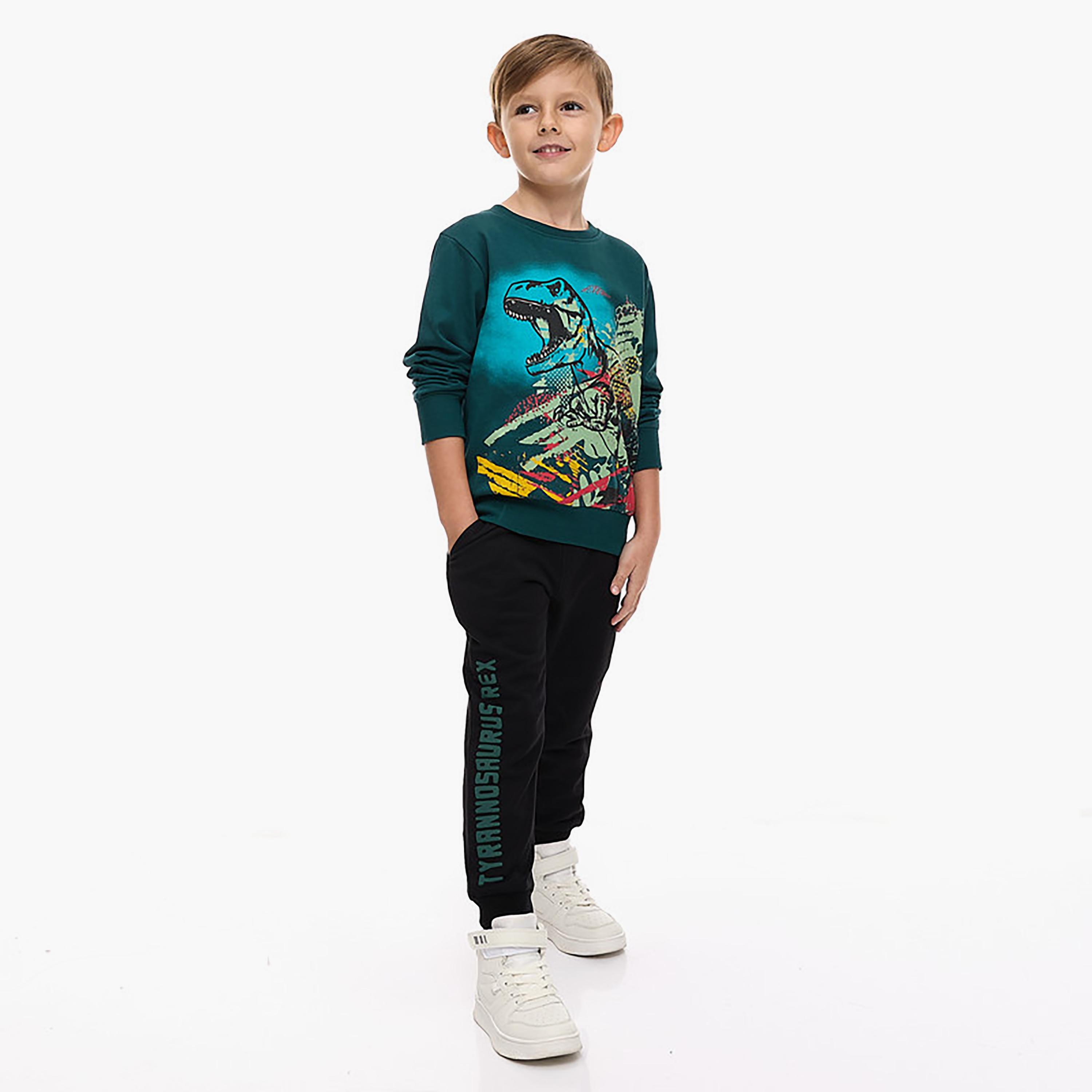 Victor and Jane 2-Piece Printed Long Sleeves Sweatshirt with Joggers-boys-clothing-setsandcoords-image-1