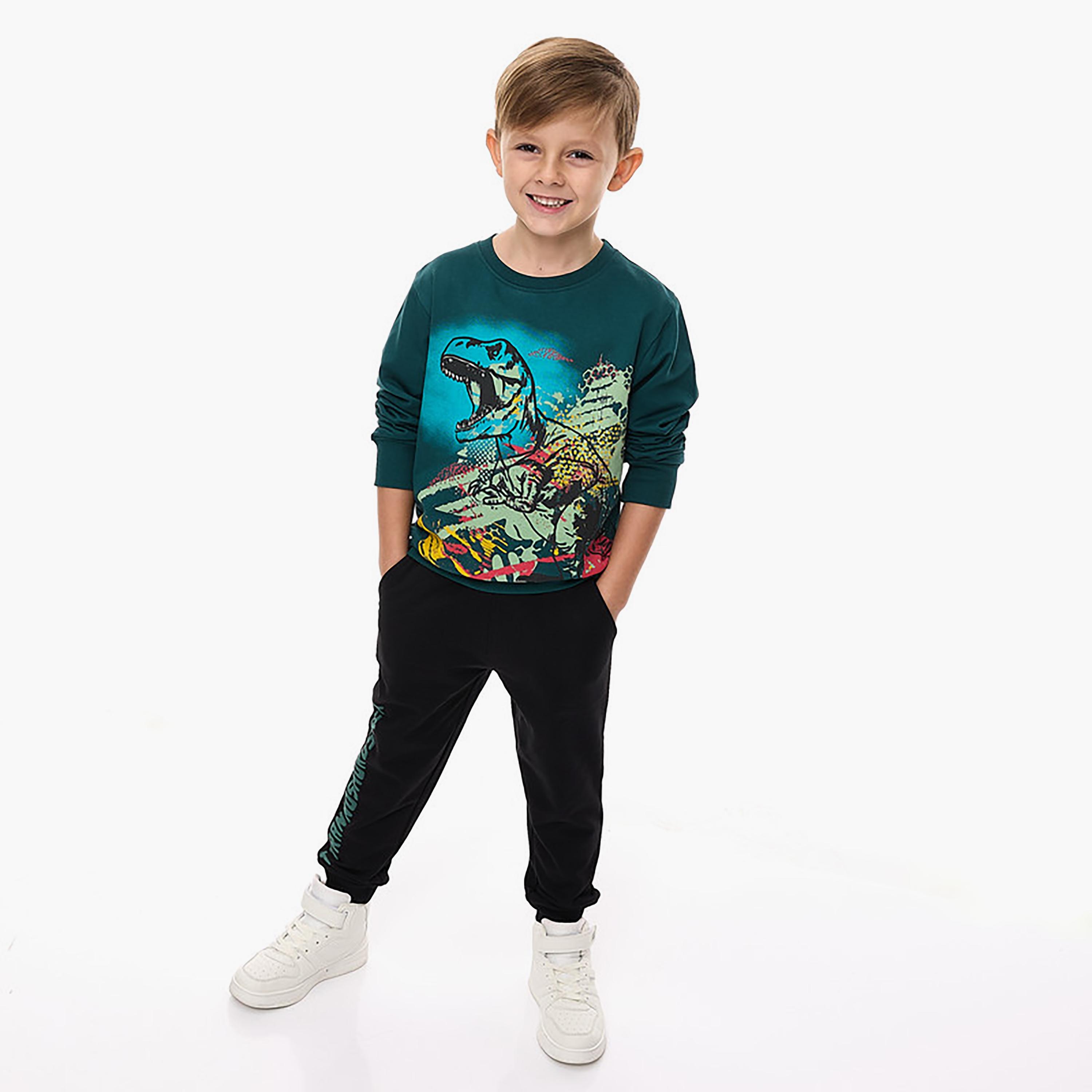 Victor and Jane 2-Piece Printed Long Sleeves Sweatshirt with Joggers-boys-clothing-setsandcoords-image-2