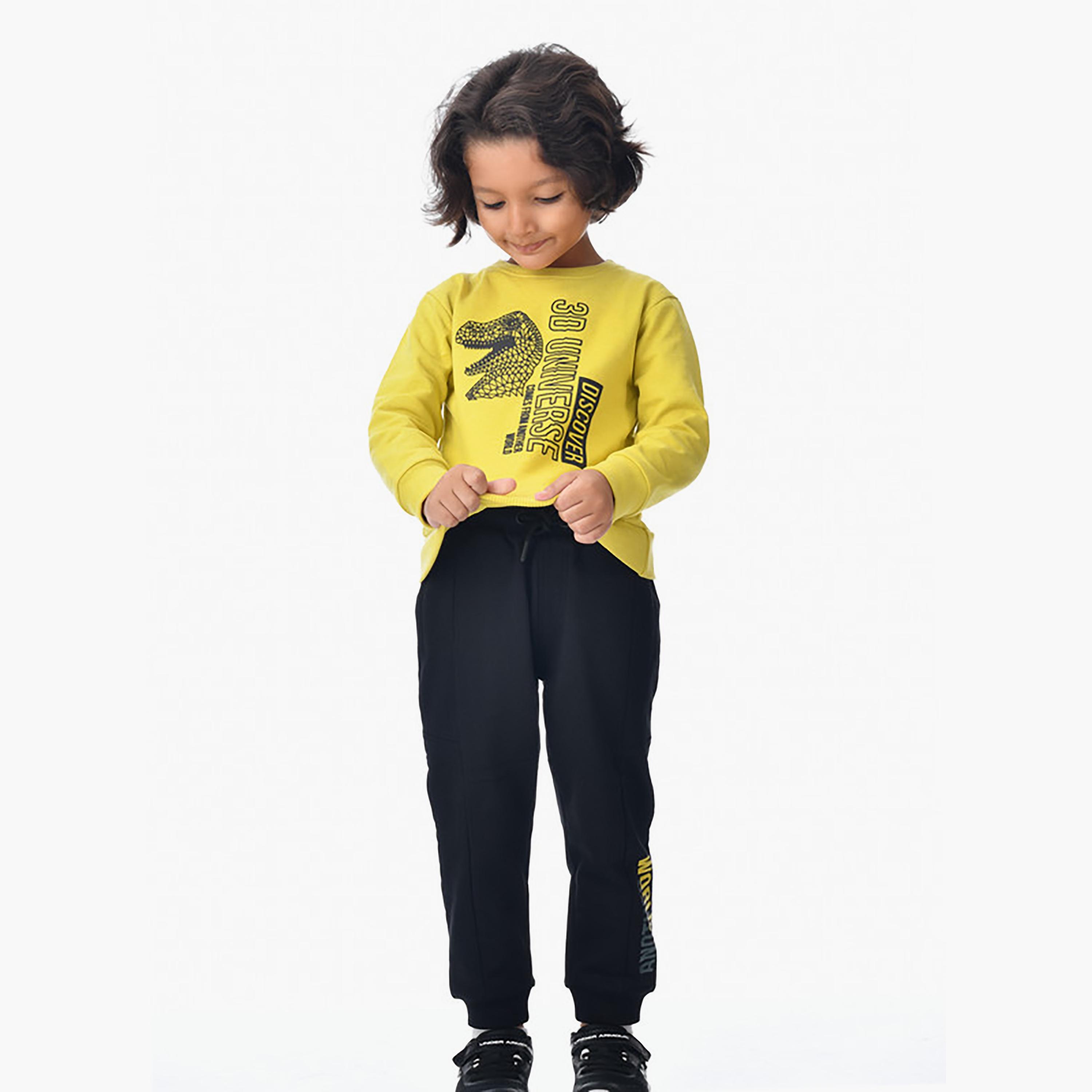 Victor and Jane 2-Piece Printed Long Sleeves Sweatshirt with Joggers-boys-clothing-setsandcoords-image-2