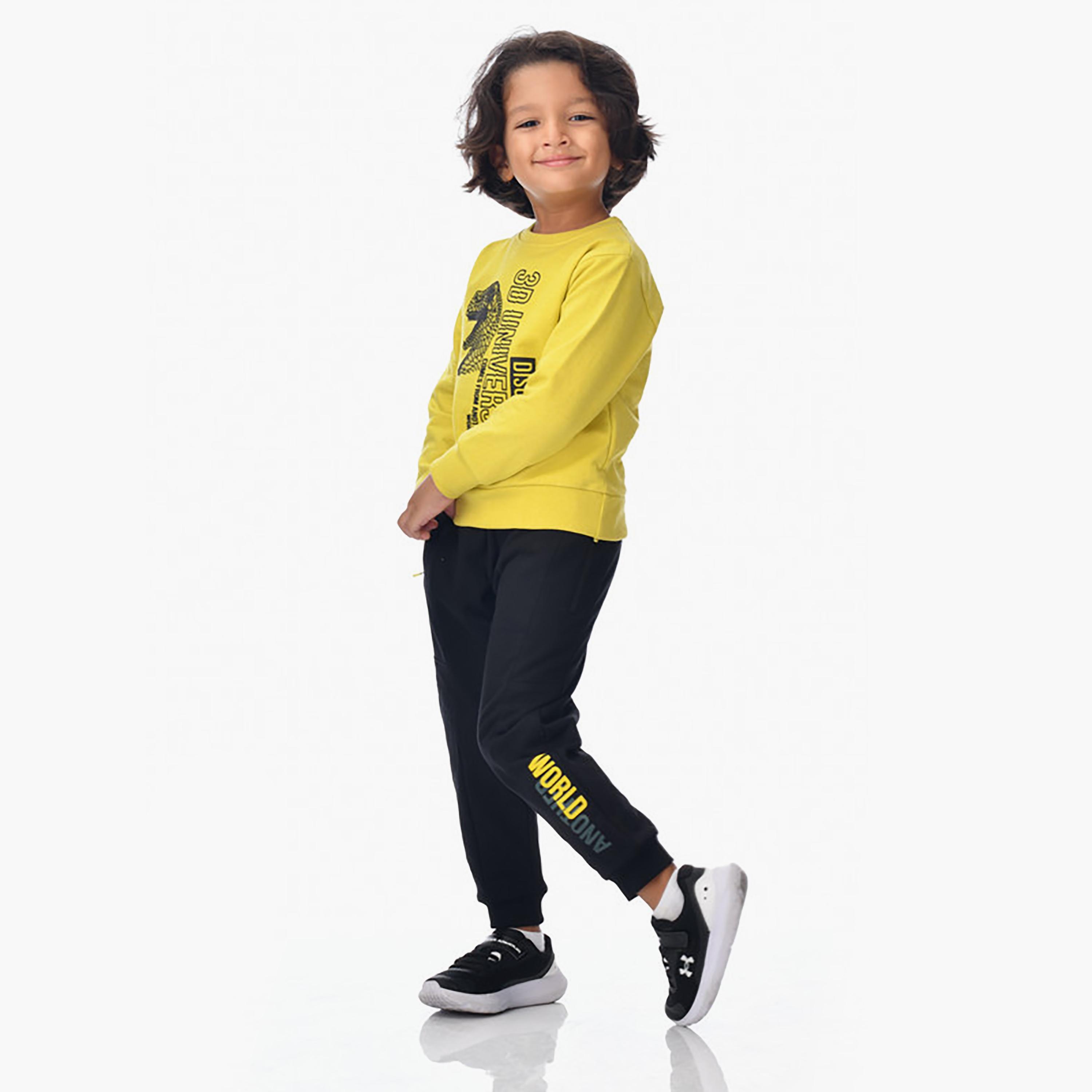 Victor and Jane 2-Piece Printed Long Sleeves Sweatshirt with Joggers-boys-clothing-setsandcoords-image-3