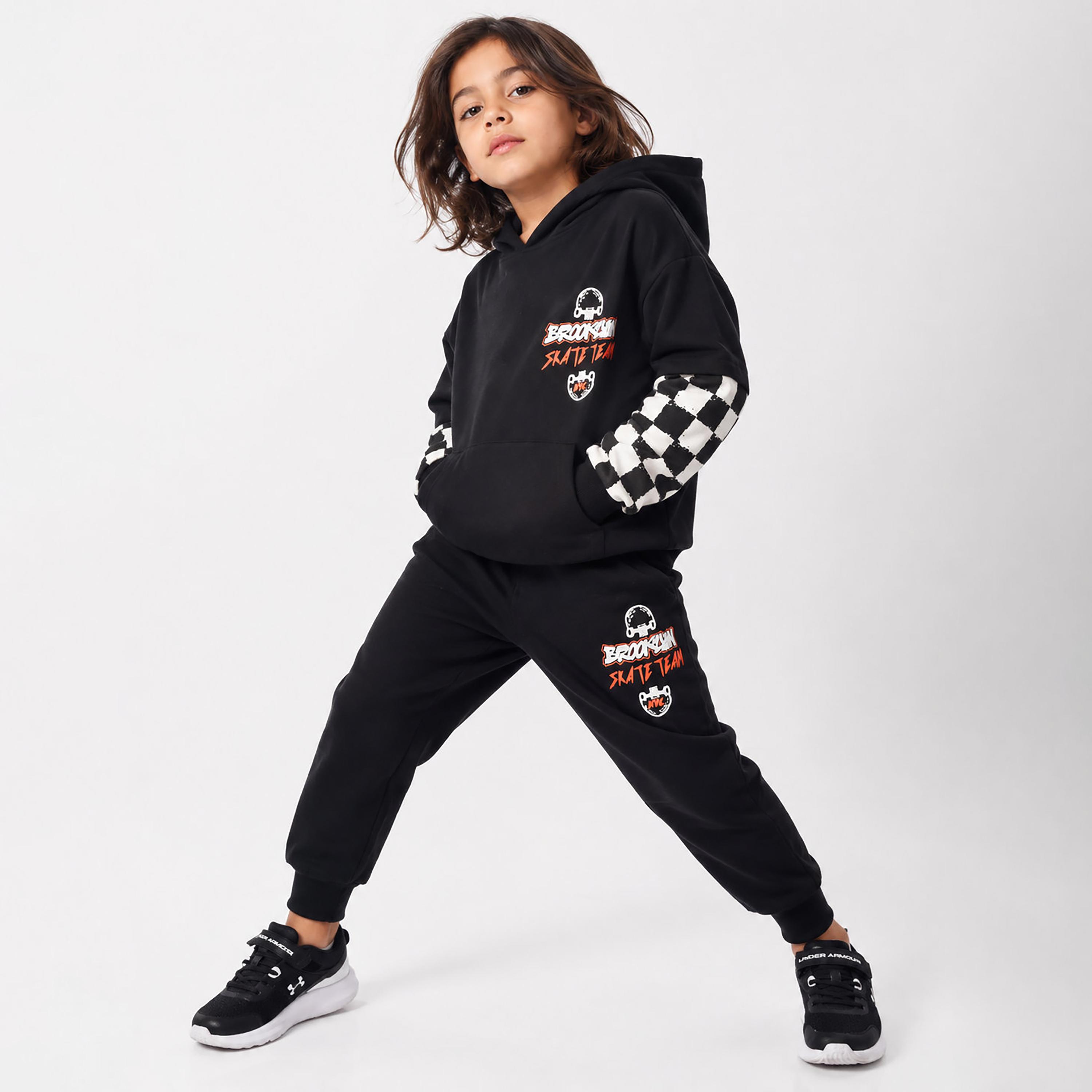 Victor and Jane 2-Piece Printed Long Sleeves Hoodie with Joggers-boys-clothing-setsandcoords-image-1