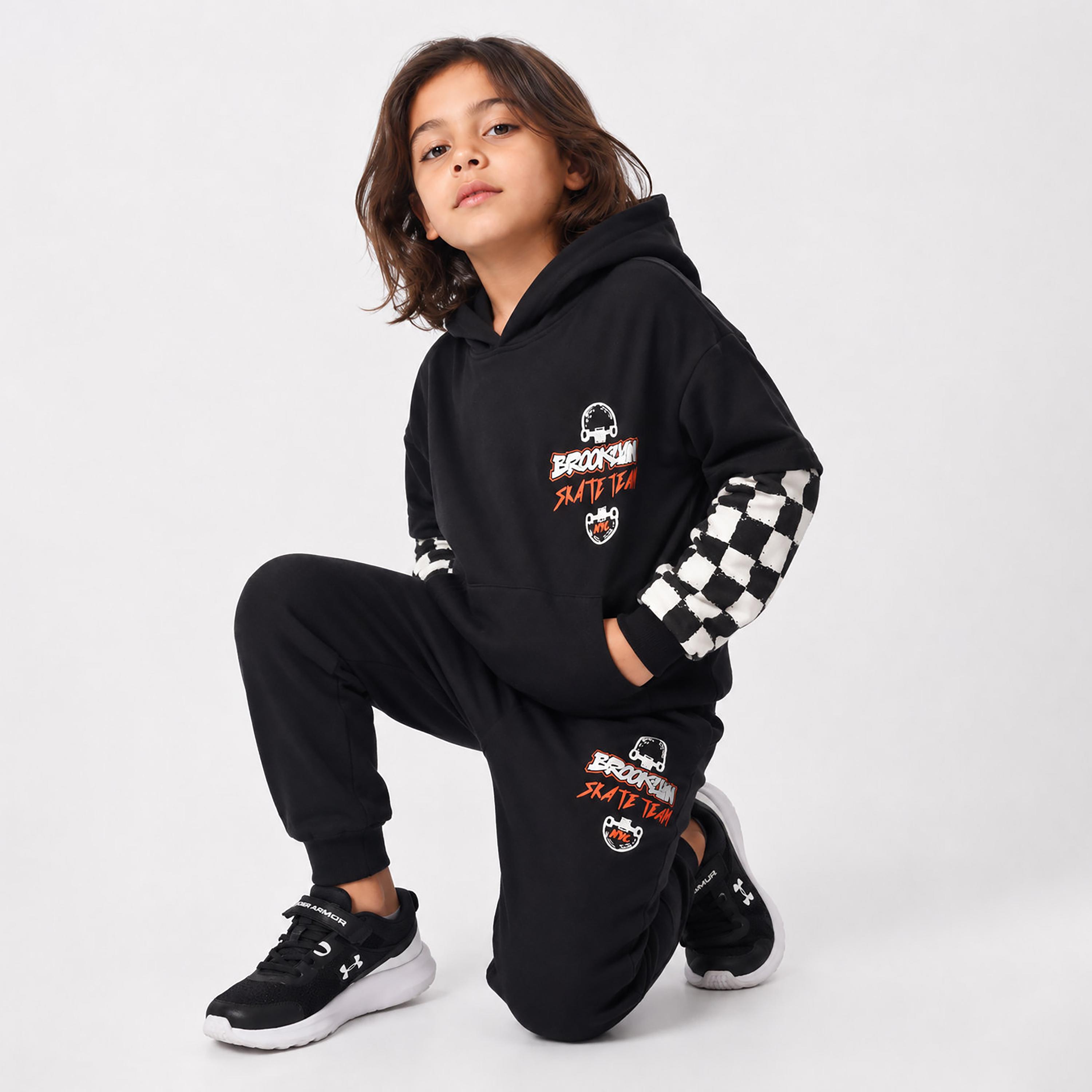 Victor and Jane 2-Piece Printed Long Sleeves Hoodie with Joggers-boys-clothing-setsandcoords-image-4