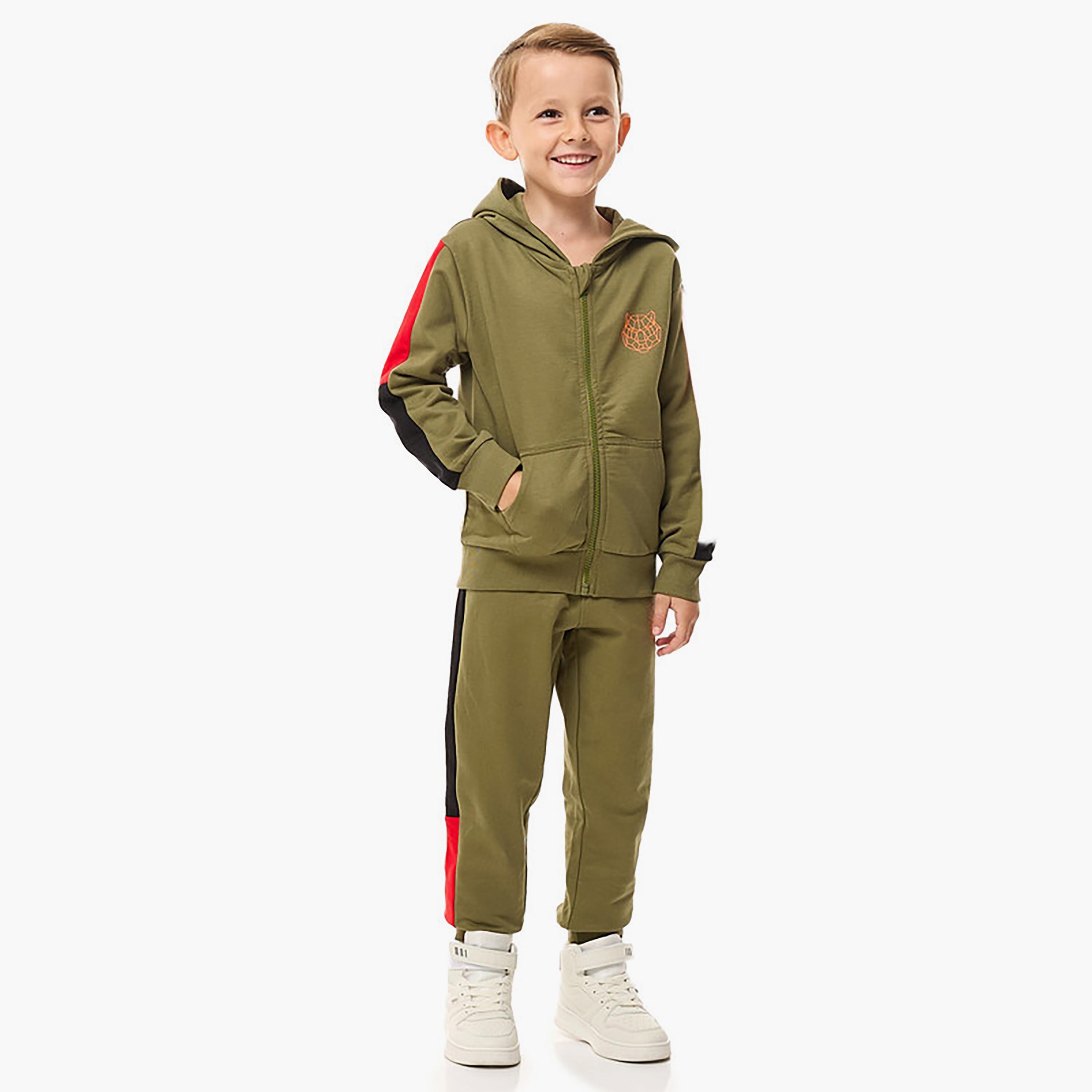 Victor and Jane 2-Piece Printed Long Sleeves Hoodie with Joggers-boys-clothing-setsandcoords-image-1