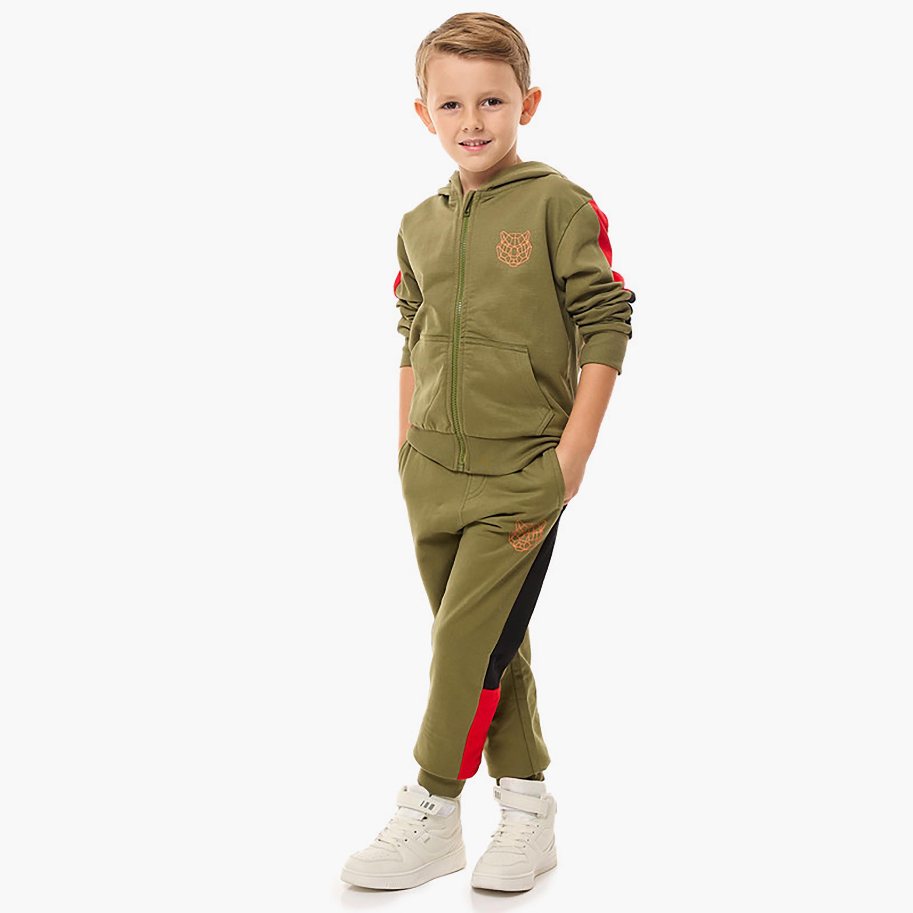 Victor and Jane 2-Piece Printed Long Sleeves Hoodie with Joggers-boys-clothing-setsandcoords-image-2