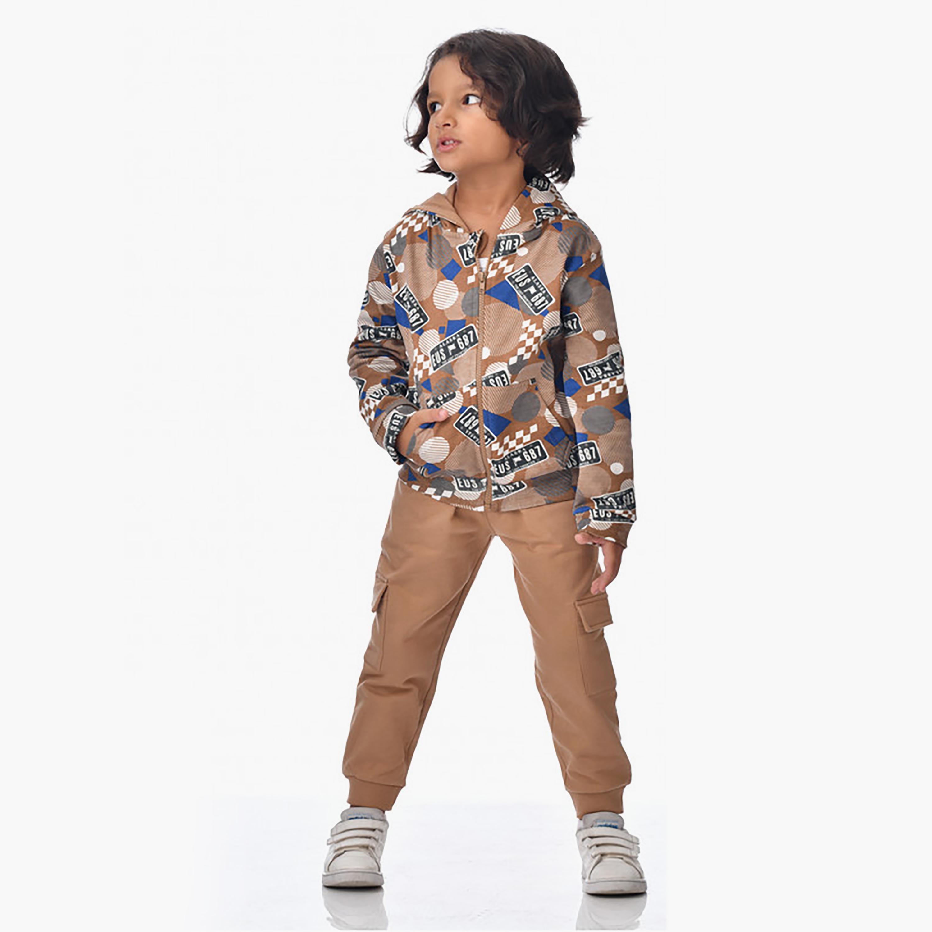 Victor and Jane 2-Piece Printed Long Sleeves Hoodie with Joggers-boys-clothing-setsandcoords-image-1