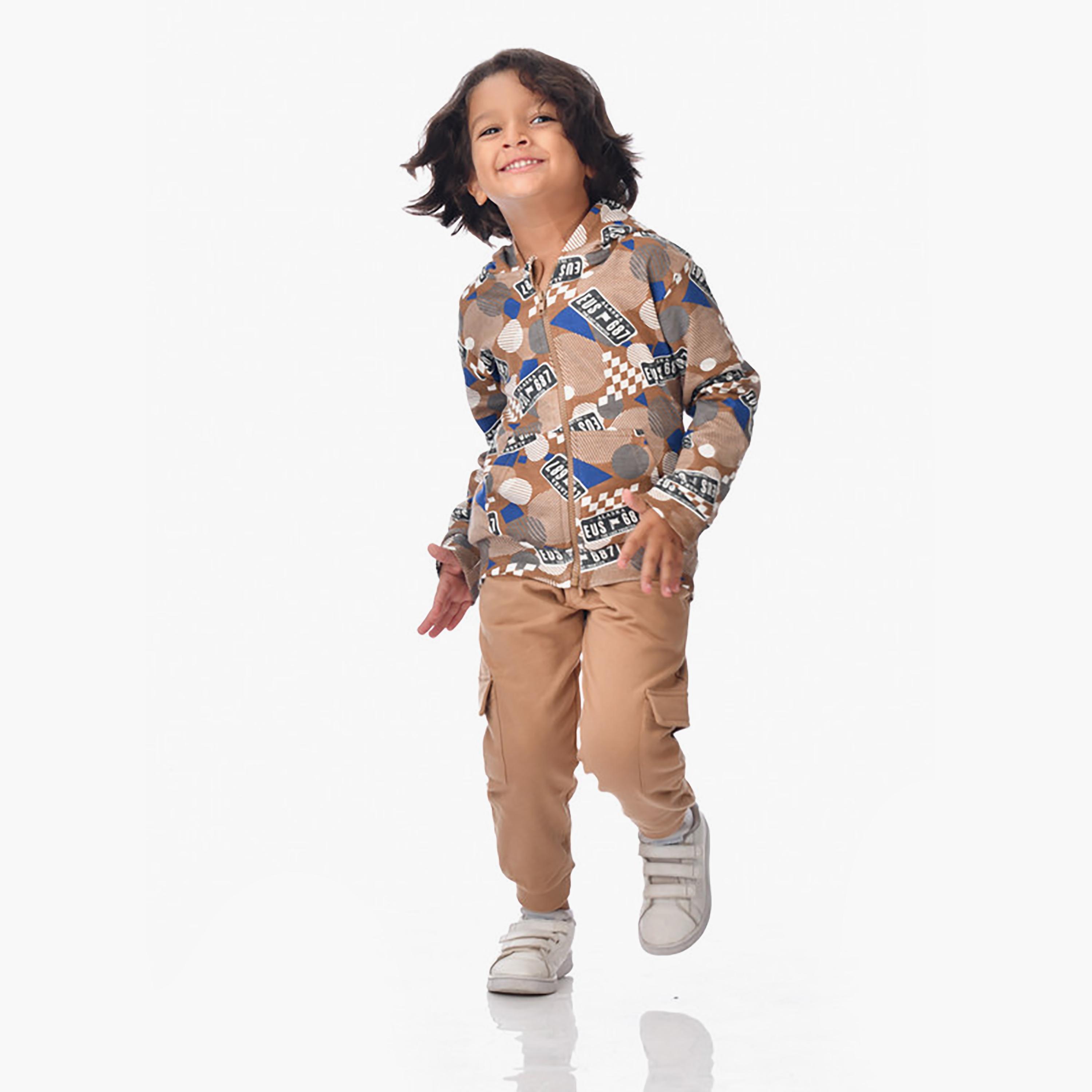 Victor and Jane 2-Piece Printed Long Sleeves Hoodie with Joggers-boys-clothing-setsandcoords-image-2