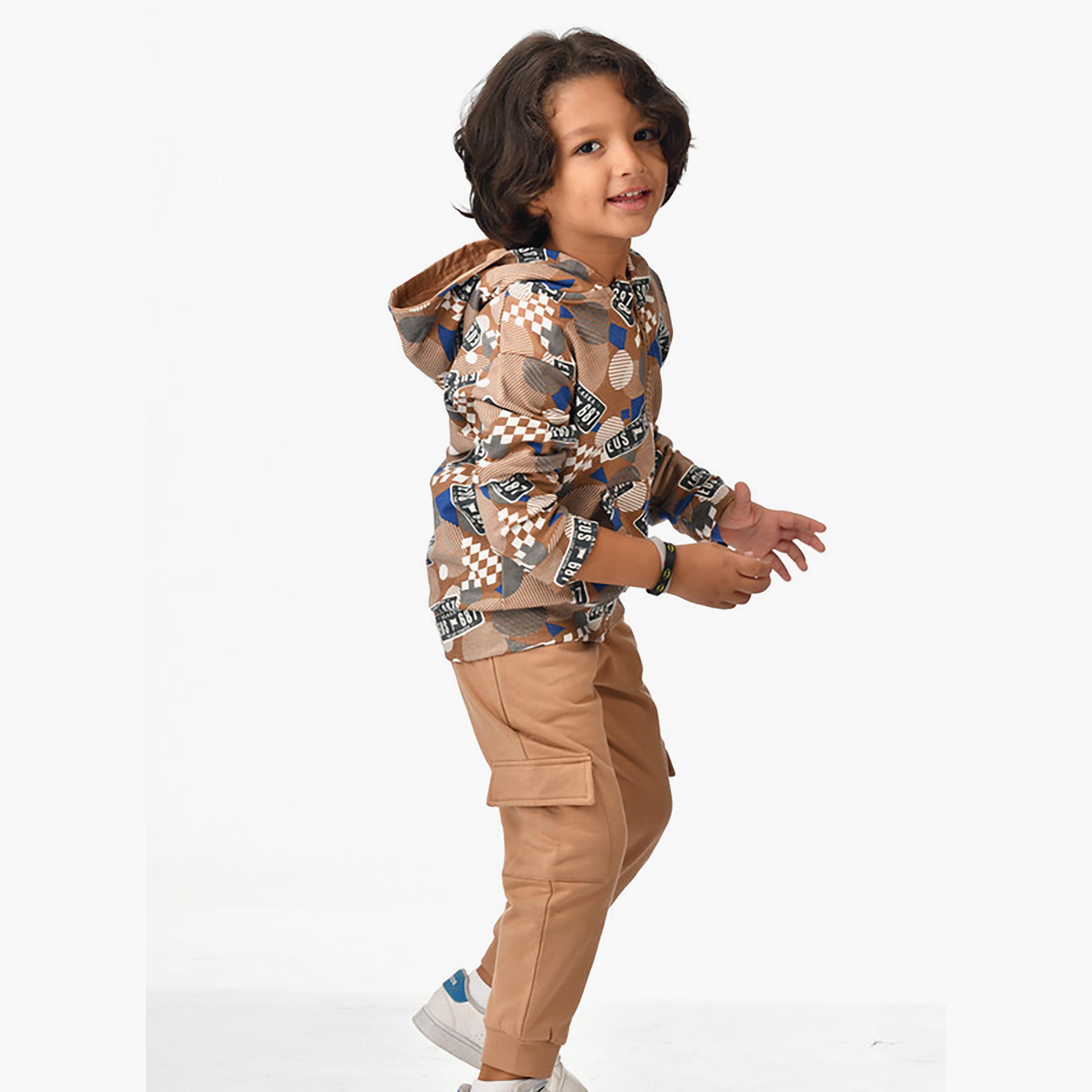 Victor and Jane 2-Piece Printed Long Sleeves Hoodie with Joggers-boys-clothing-setsandcoords-image-3