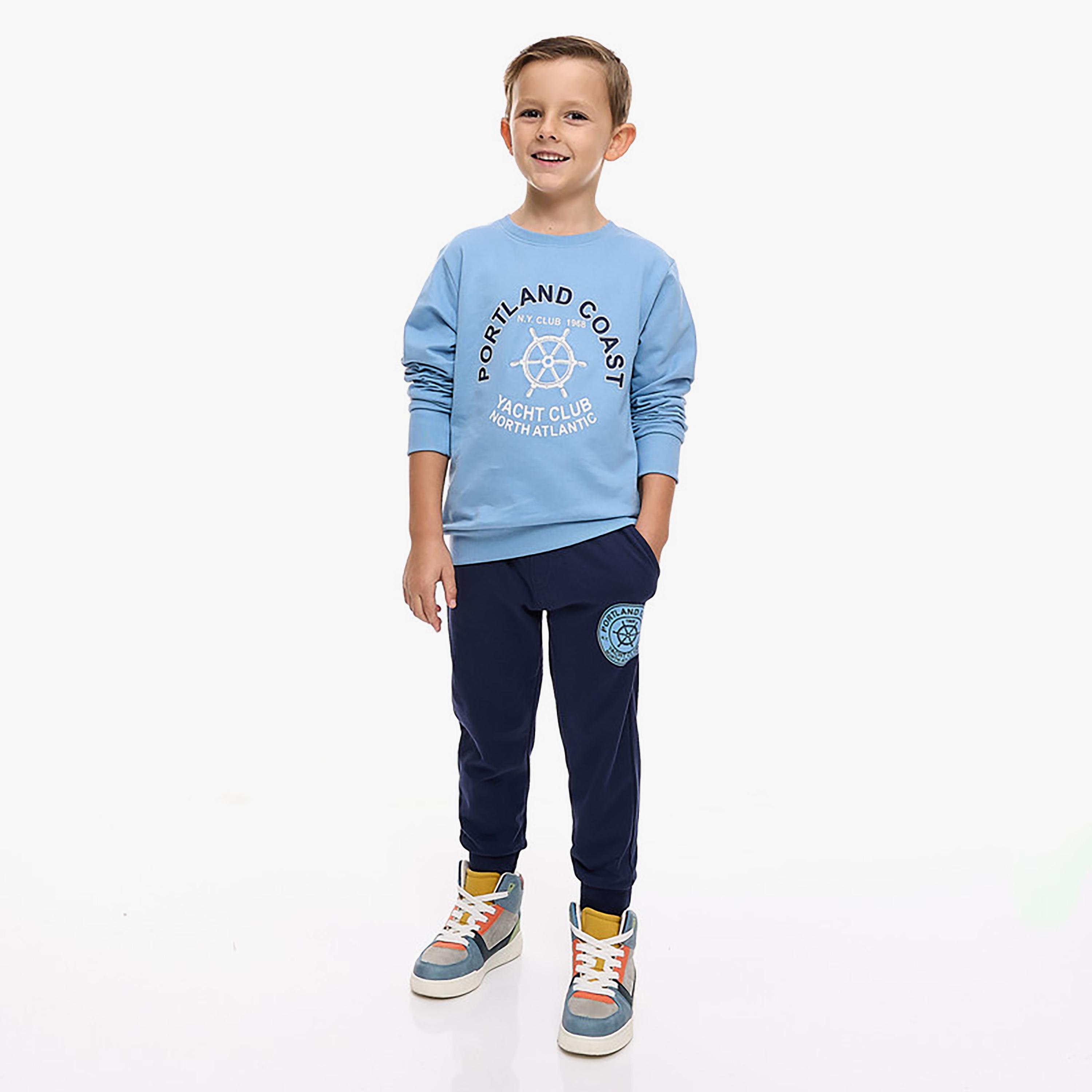 Victor and Jane 2-Piece Printed Long Sleeves Sweatshirt with Joggers-boys-clothing-setsandcoords-image-1