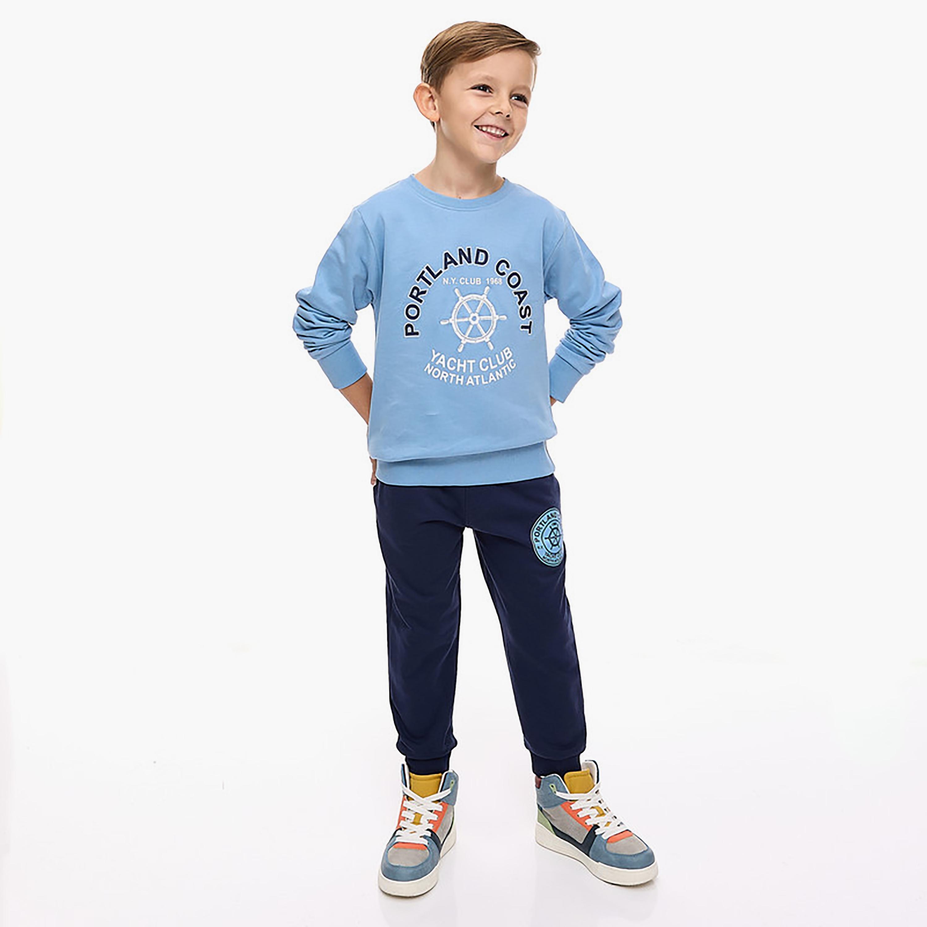 Victor and Jane 2-Piece Printed Long Sleeves Sweatshirt with Joggers-boys-clothing-setsandcoords-image-2