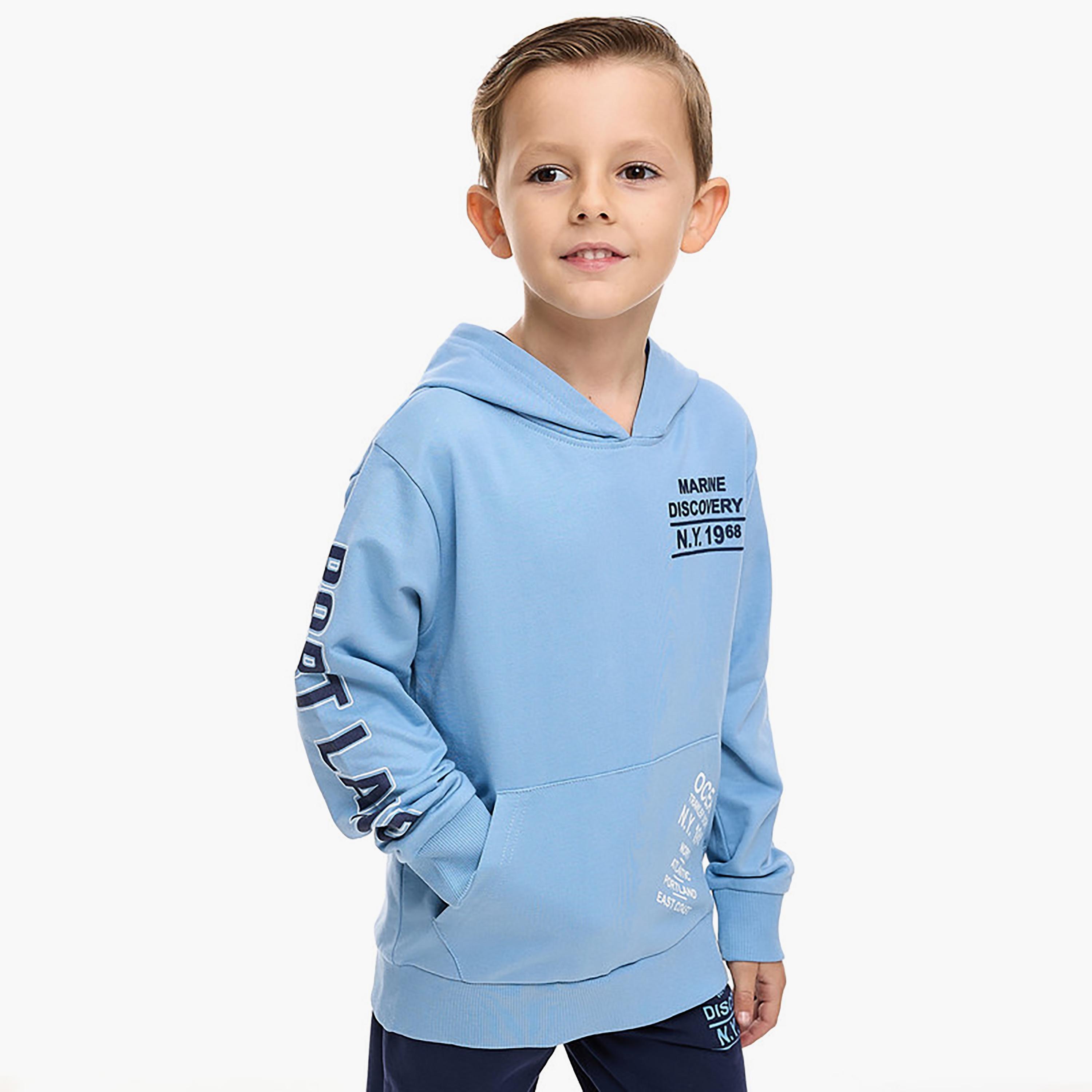 هودي بأكمام طويلة مطبوع مع بنطلون ركض قطعتين من فيكتور اند جين-boys-clothing-setsandcoords-image-3
