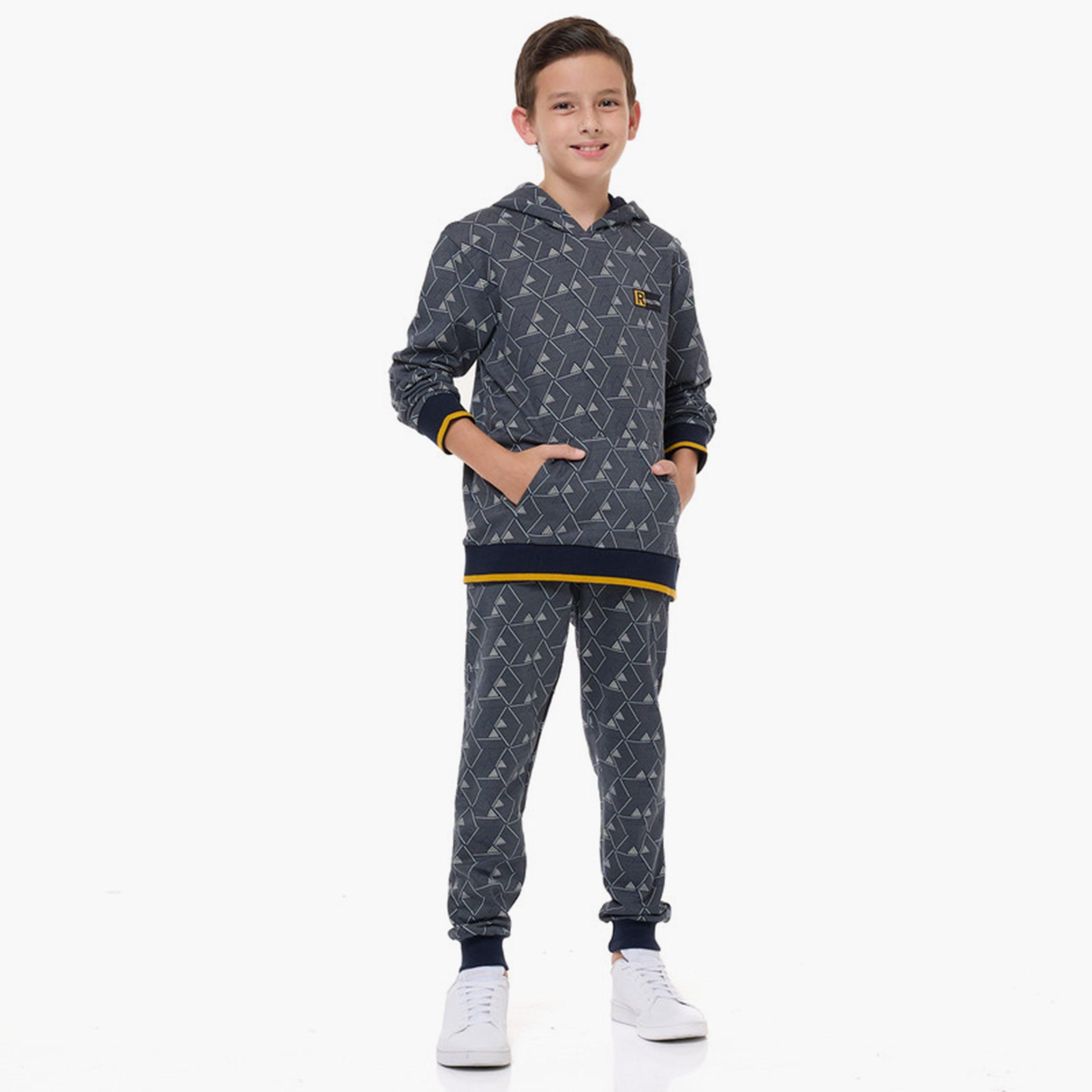 Victor and Jane 2-Piece Printed Long Sleeves Hoodie with Joggers-boys-clothing-setsandcoords-image-2