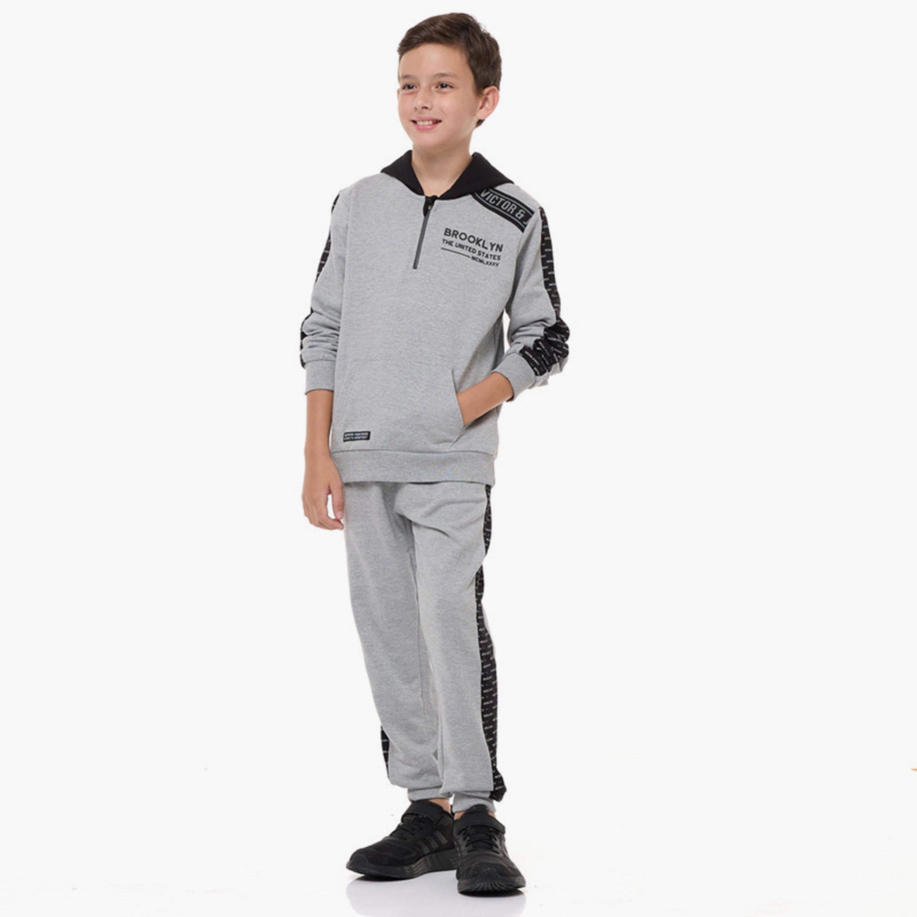 Victor and Jane 2-Piece Printed Long Sleeves Jacket with Joggers-boys-clothing-setsandcoords-image-2