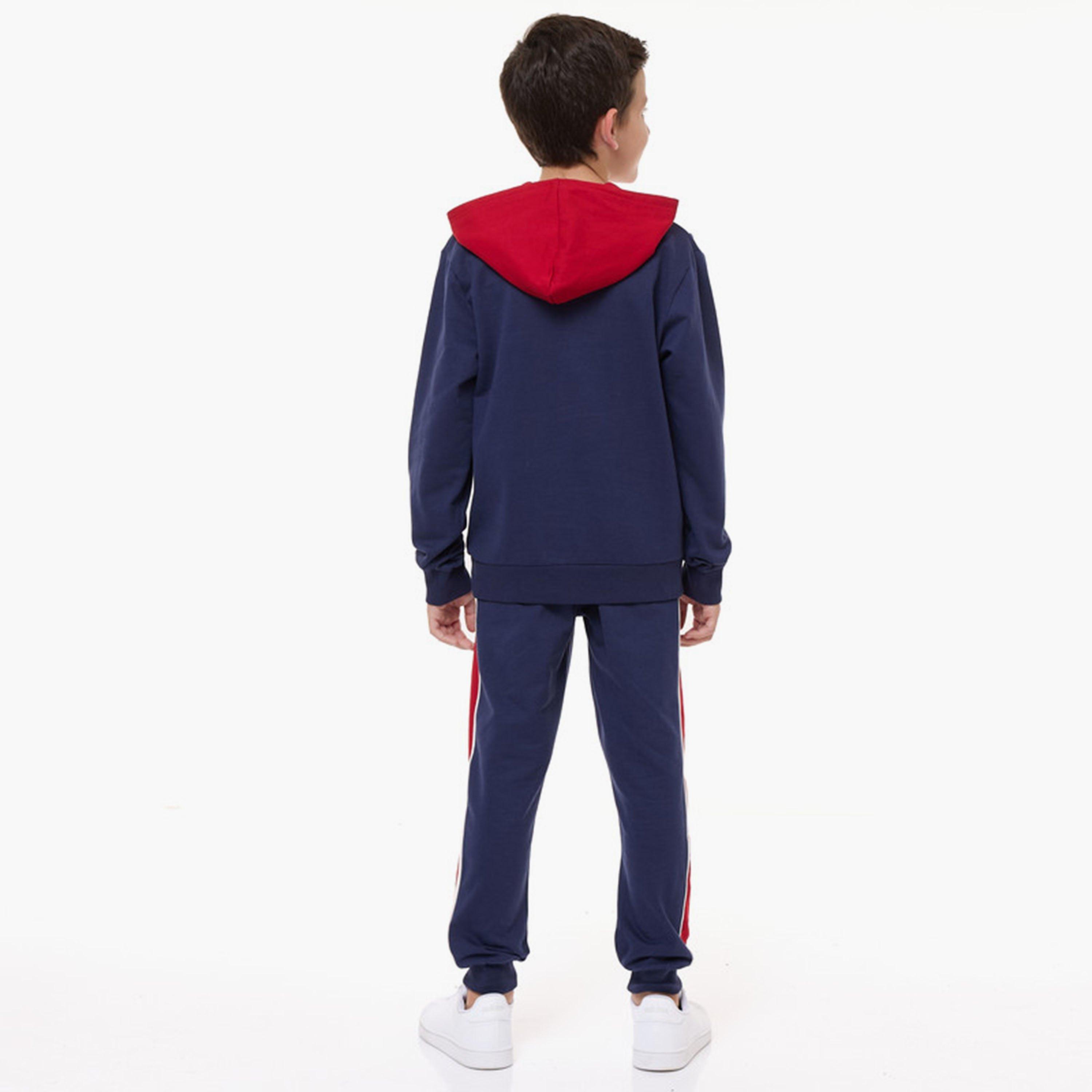 Victor and Jane 2-Piece Colour Block Long Sleeves Hoodie with Joggers-boys-clothing-setsandcoords-image-3