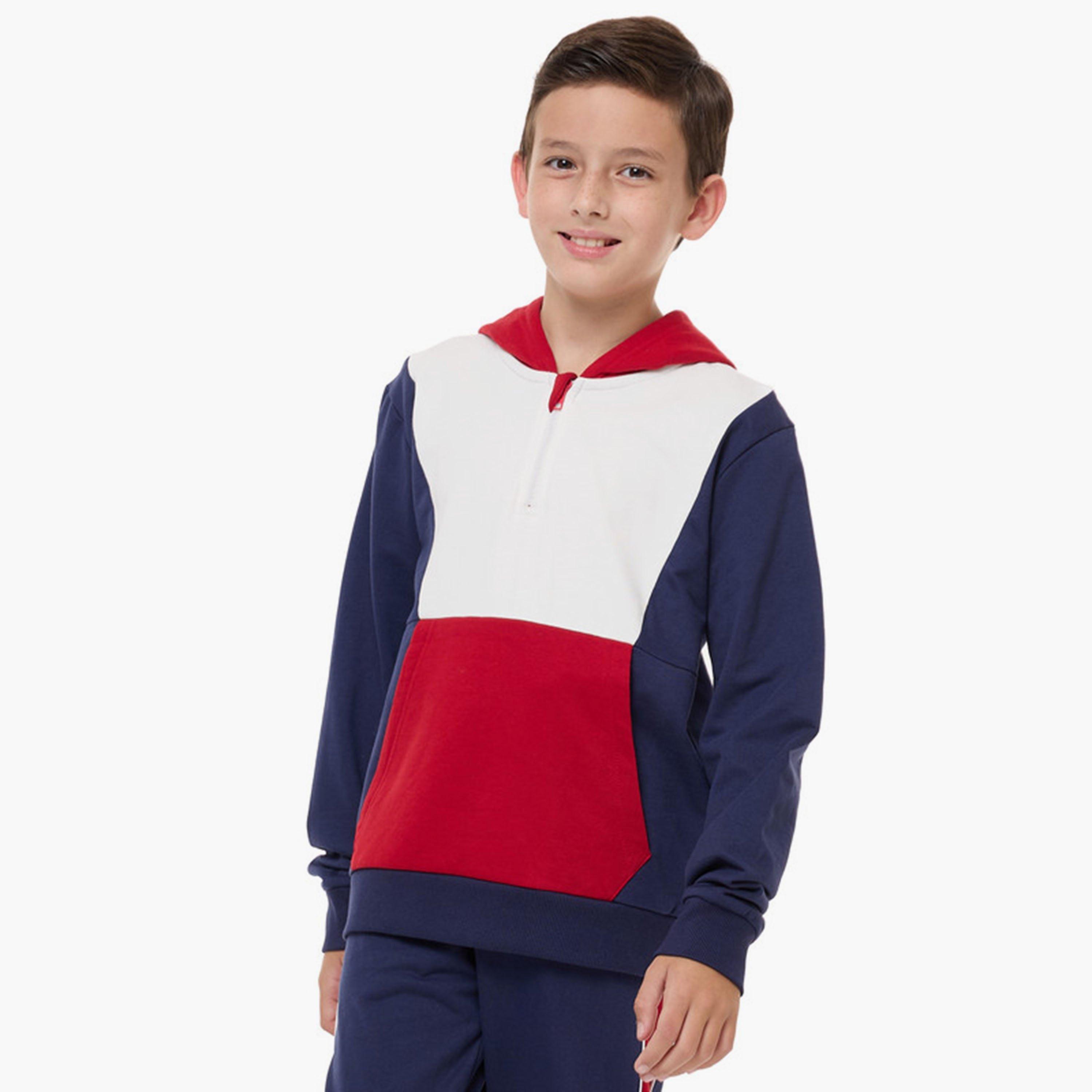 Victor and Jane 2-Piece Colour Block Long Sleeves Hoodie with Joggers-boys-clothing-setsandcoords-image-4