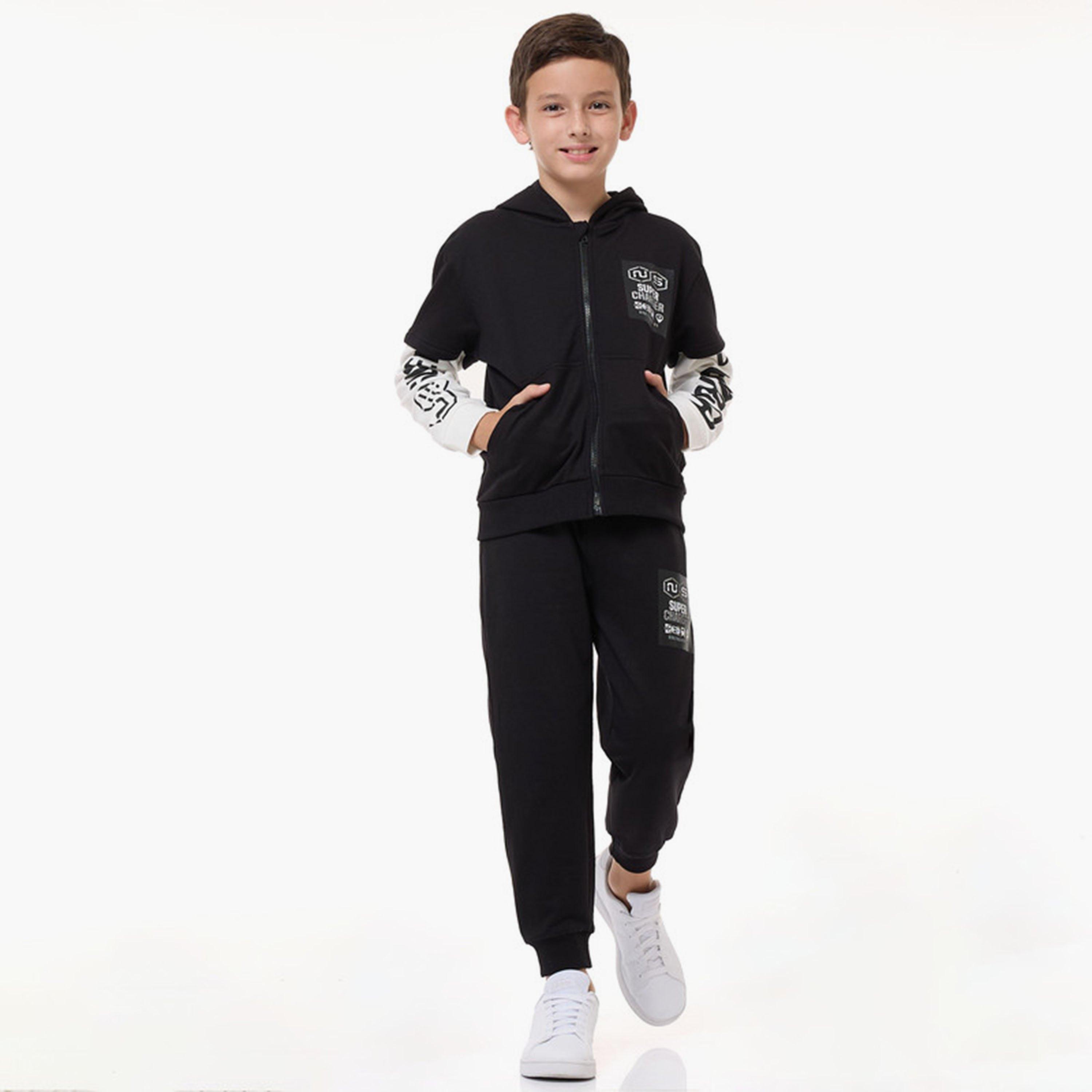 Victor and Jane 2-Piece Printed Long Sleeves Jacket with Joggers-boys-clothing-setsandcoords-image-1