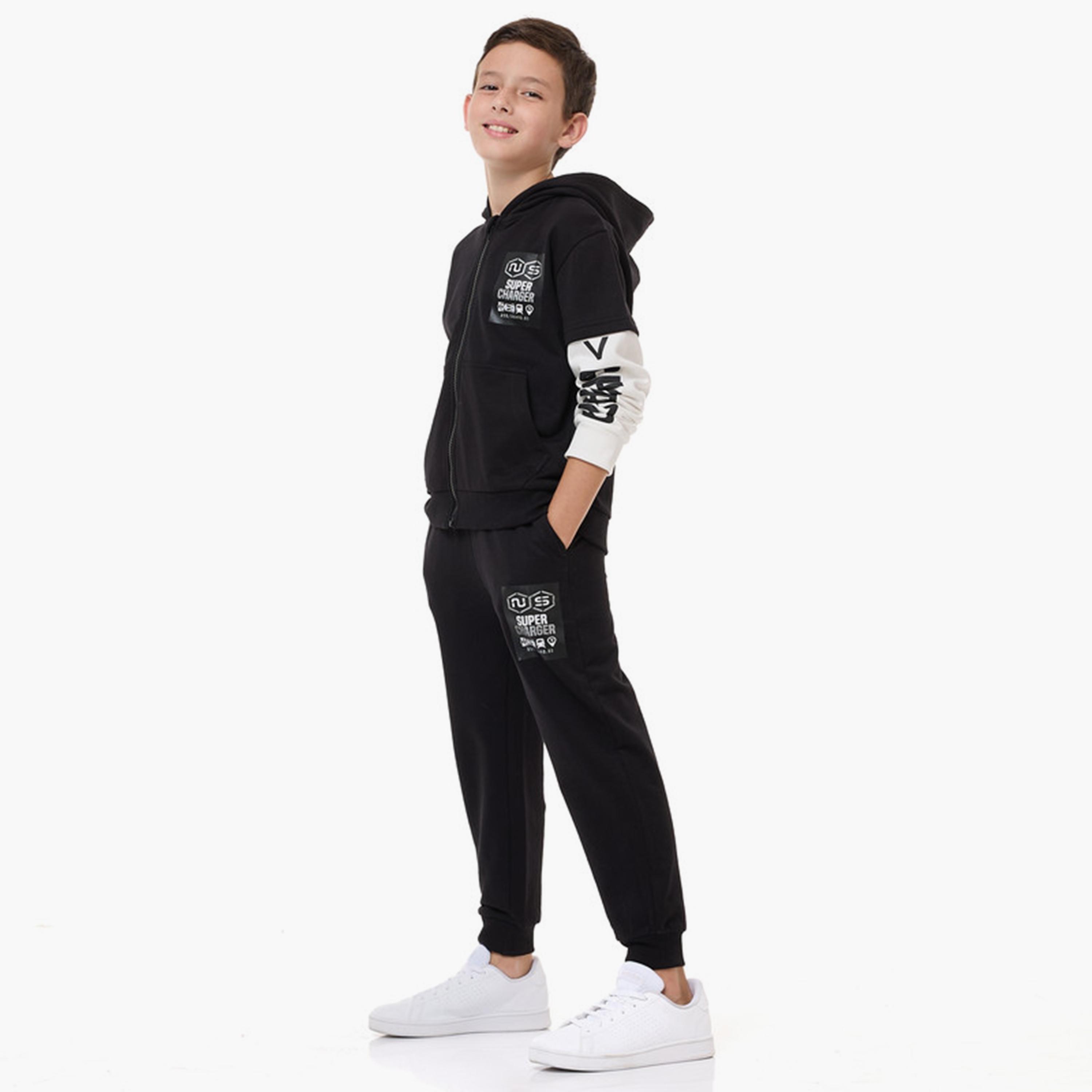 Victor and Jane 2-Piece Printed Long Sleeves Jacket with Joggers-boys-clothing-setsandcoords-image-2