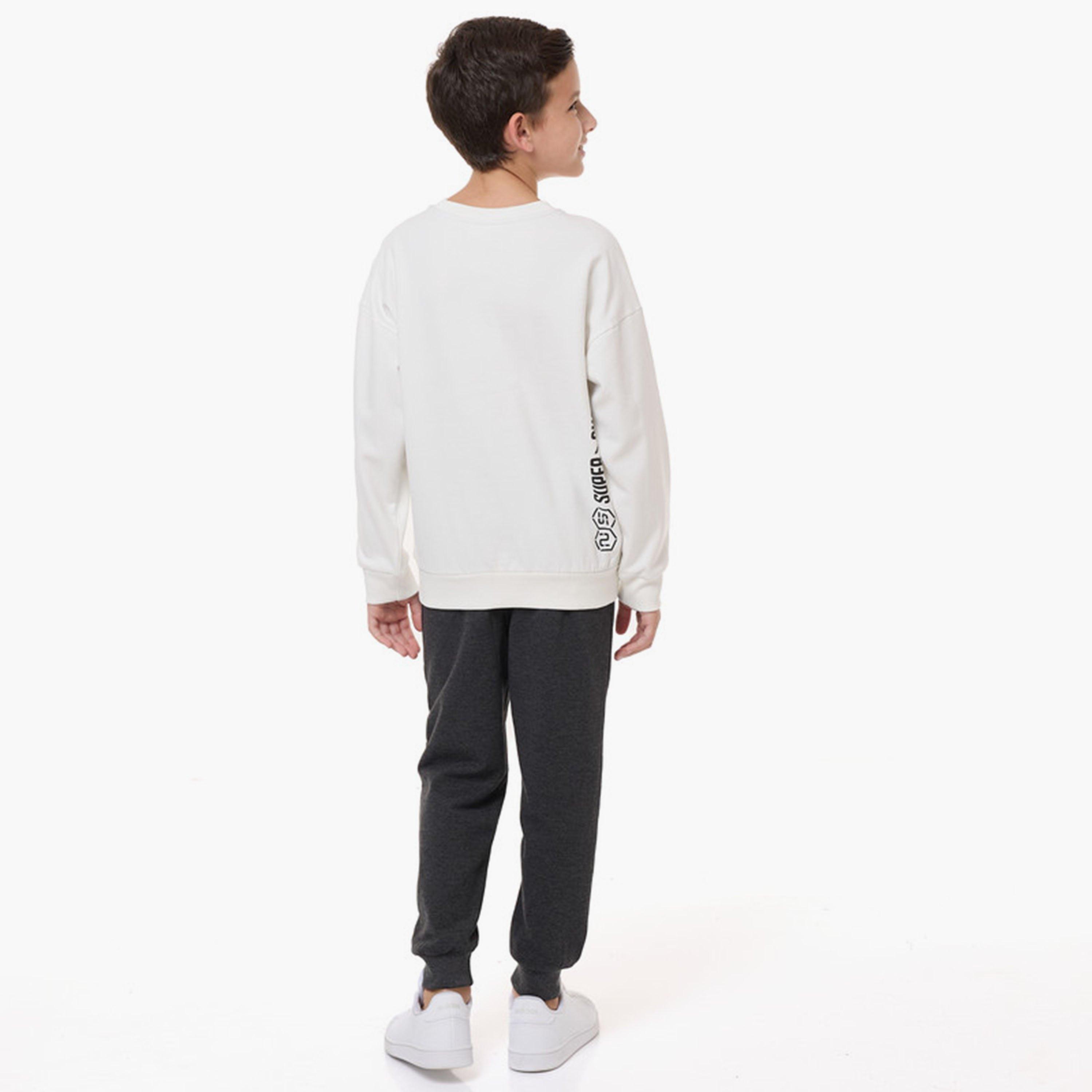 سويت شيرت مطبوع بأكمام طويلة مع بنطال ركض قطعتين من فيكتور اندجين-boys-clothing-setsandcoords-image-3