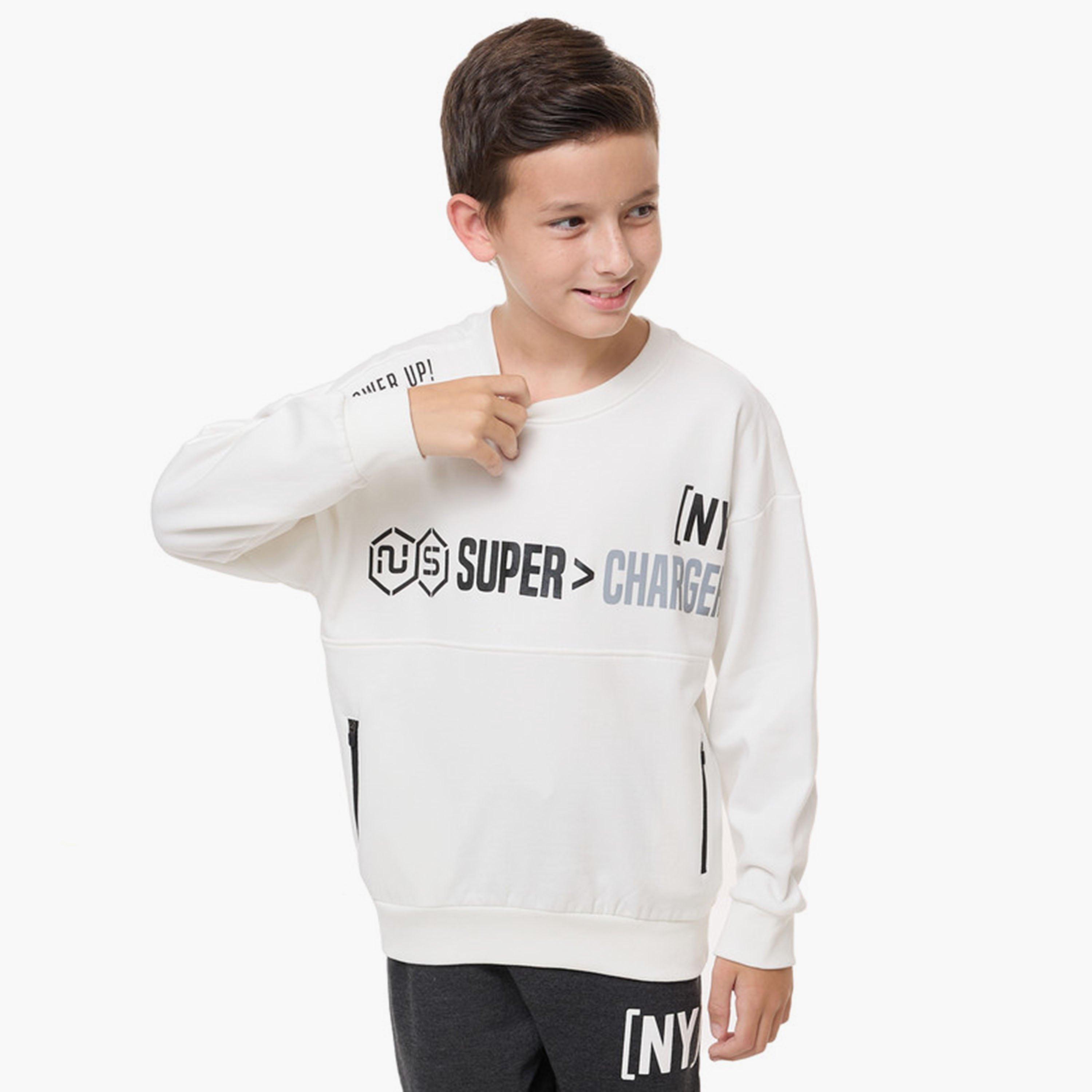 سويت شيرت مطبوع بأكمام طويلة مع بنطال ركض قطعتين من فيكتور اندجين-boys-clothing-setsandcoords-image-4