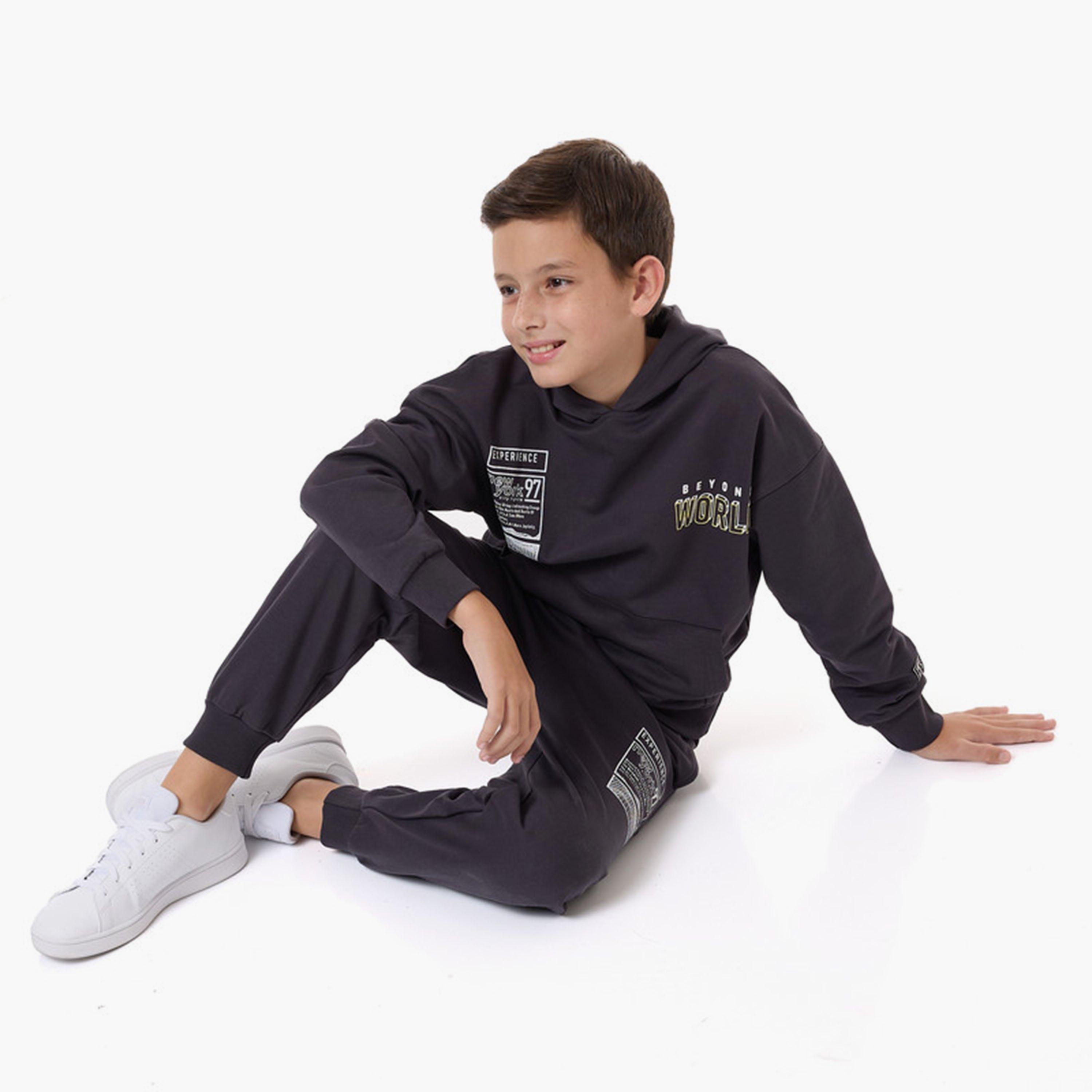 Victor and Jane 2-Piece Printed Long Sleeves Hoodie with Joggers-boys-clothing-setsandcoords-image-2