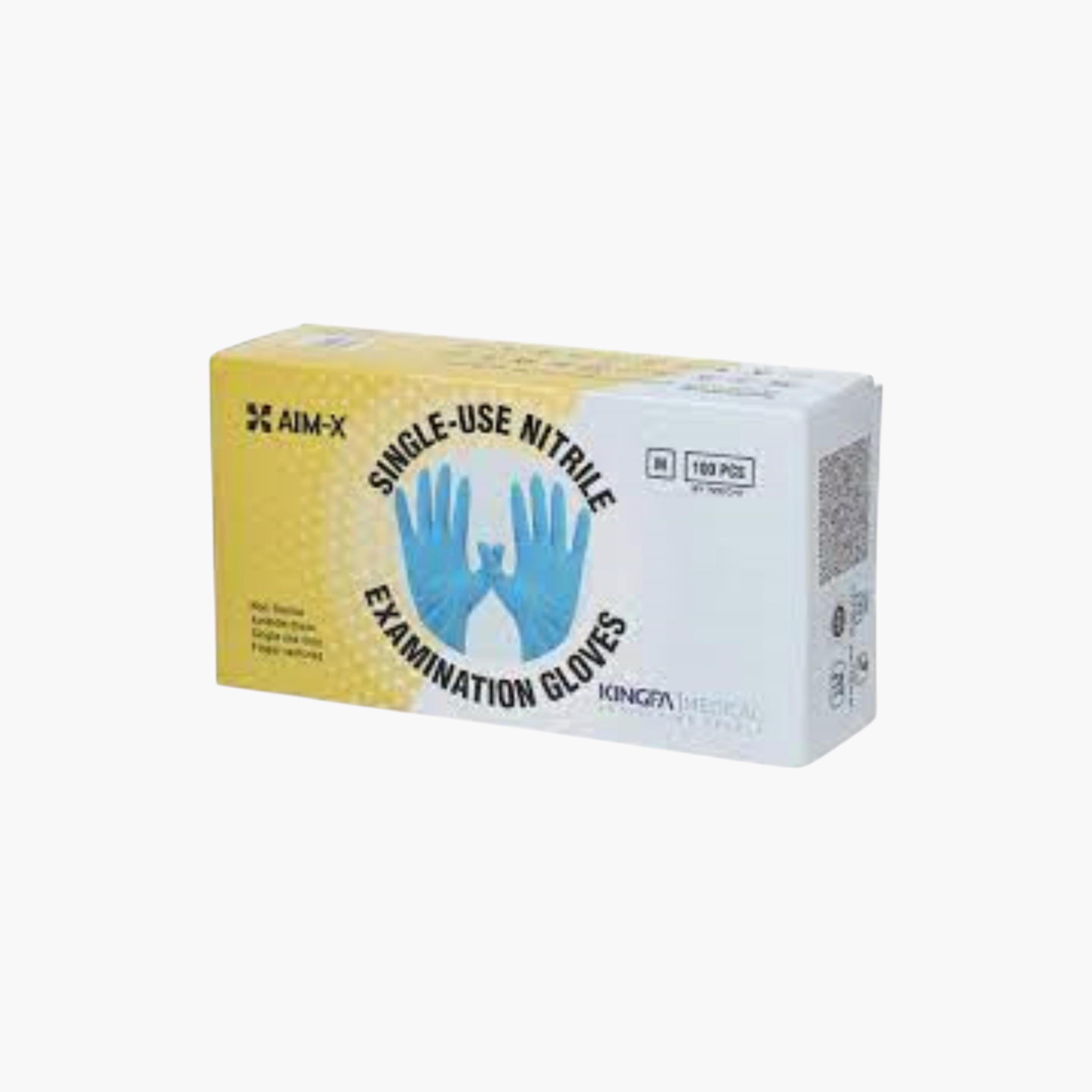 قفازات فحص أيم-اكس الطبية نيتريل خالية من البودرة من بيكابو، 100 قطعة، أزرق-baby-healthandsafety-thermometersandaspirators-image-3
