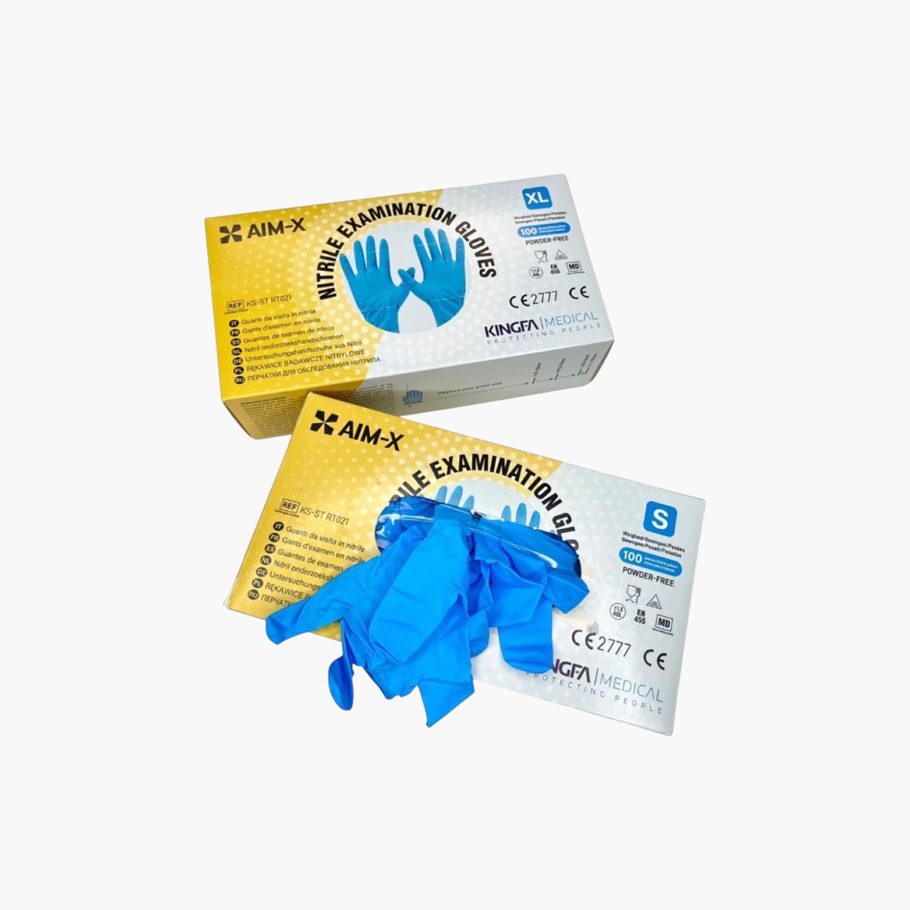 قفازات فحص أيم-اكس الطبية نيتريل خالية من البودرة من بيكابو، 100 قطعة، أزرق-baby-healthandsafety-thermometersandaspirators-image-4