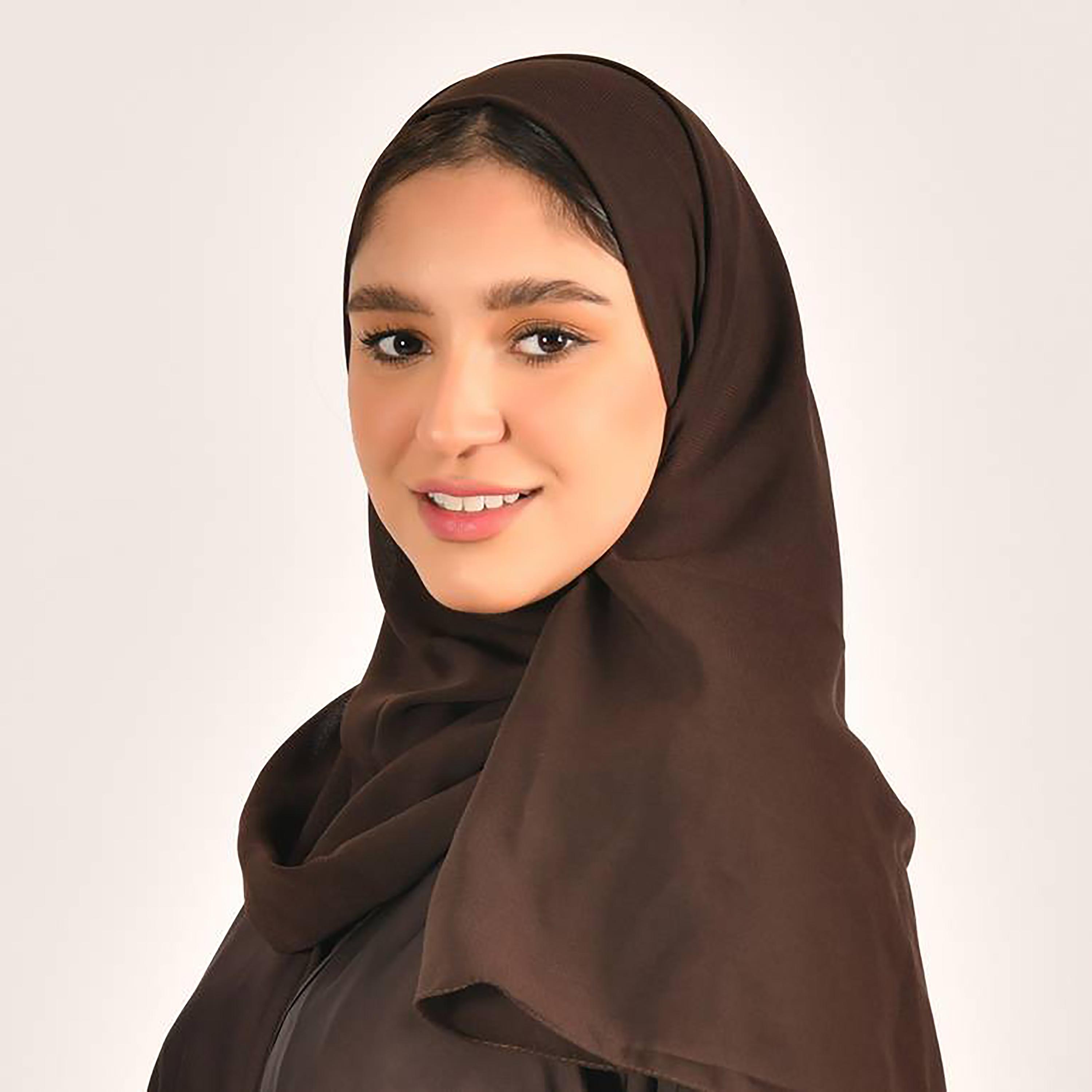 Hawraa Dark Brown Plain Satin Hijab-women-arabicclothing-headscarf-hijab-image-4