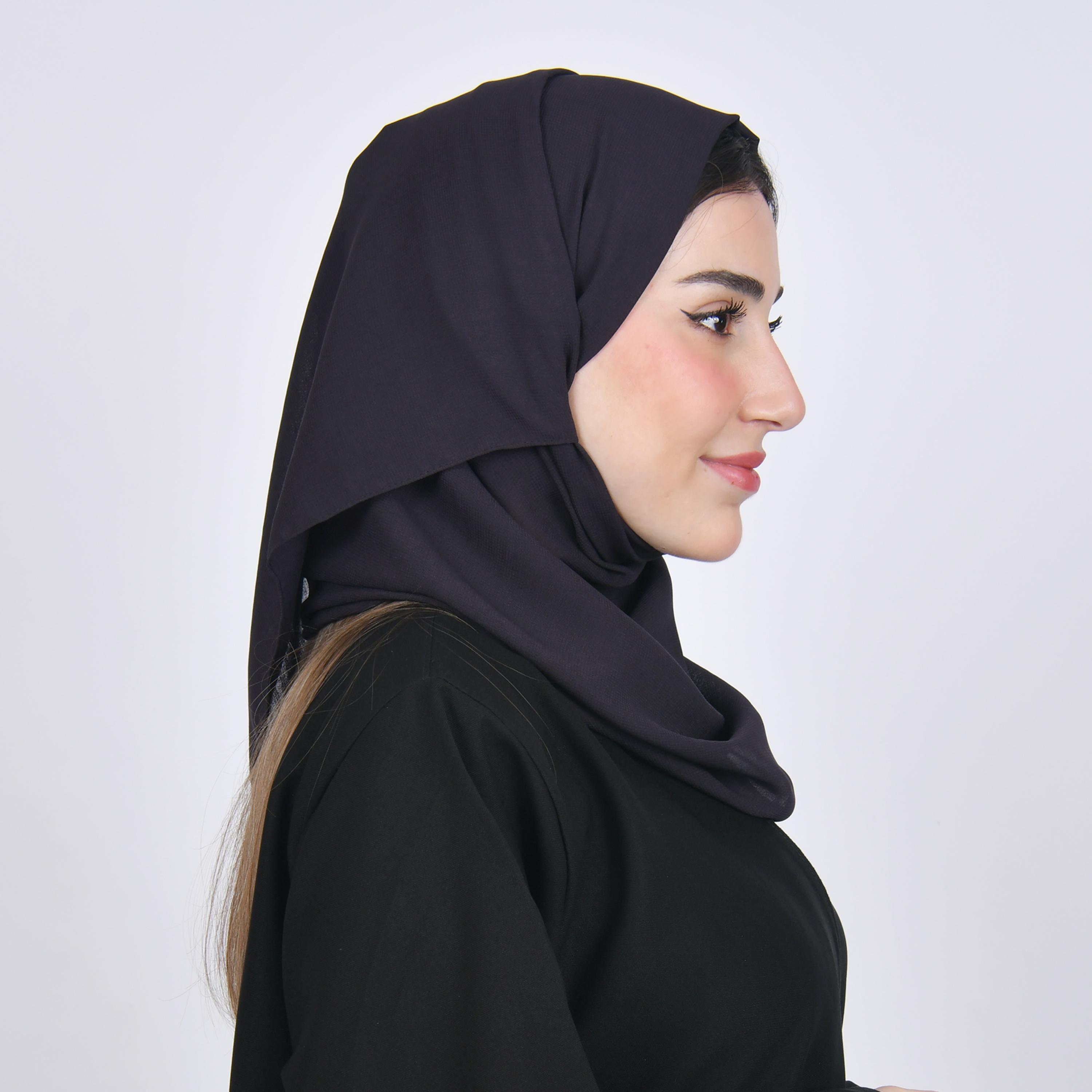 Hawraa Purple Plain Satin Hijab-women-arabicclothing-headscarf-hijab-image-2
