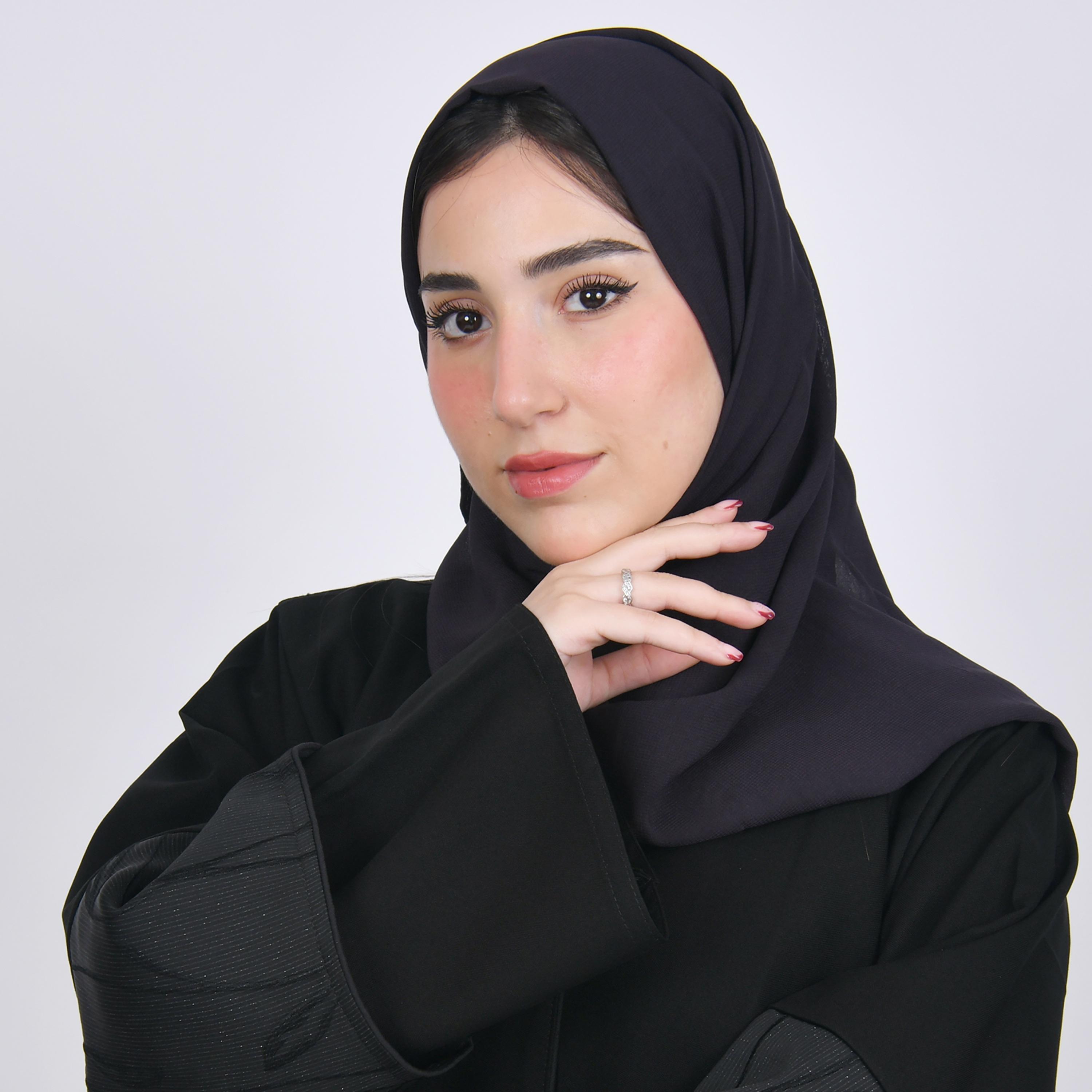 Hawraa Purple Plain Satin Hijab-women-arabicclothing-headscarf-hijab-image-1