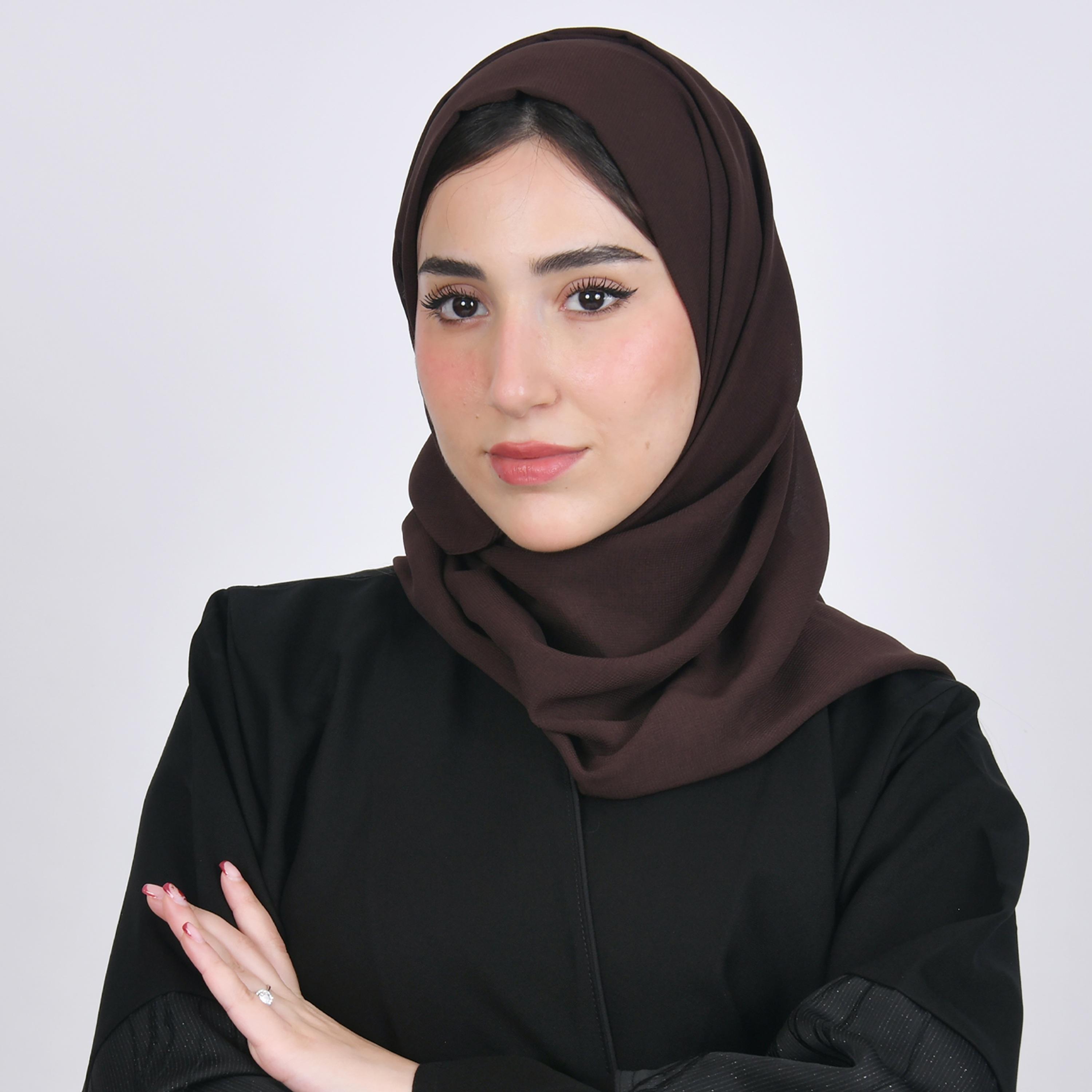 Hawraa Brown Plain Satin Hijab-women-arabicclothing-headscarf-hijab-image-1