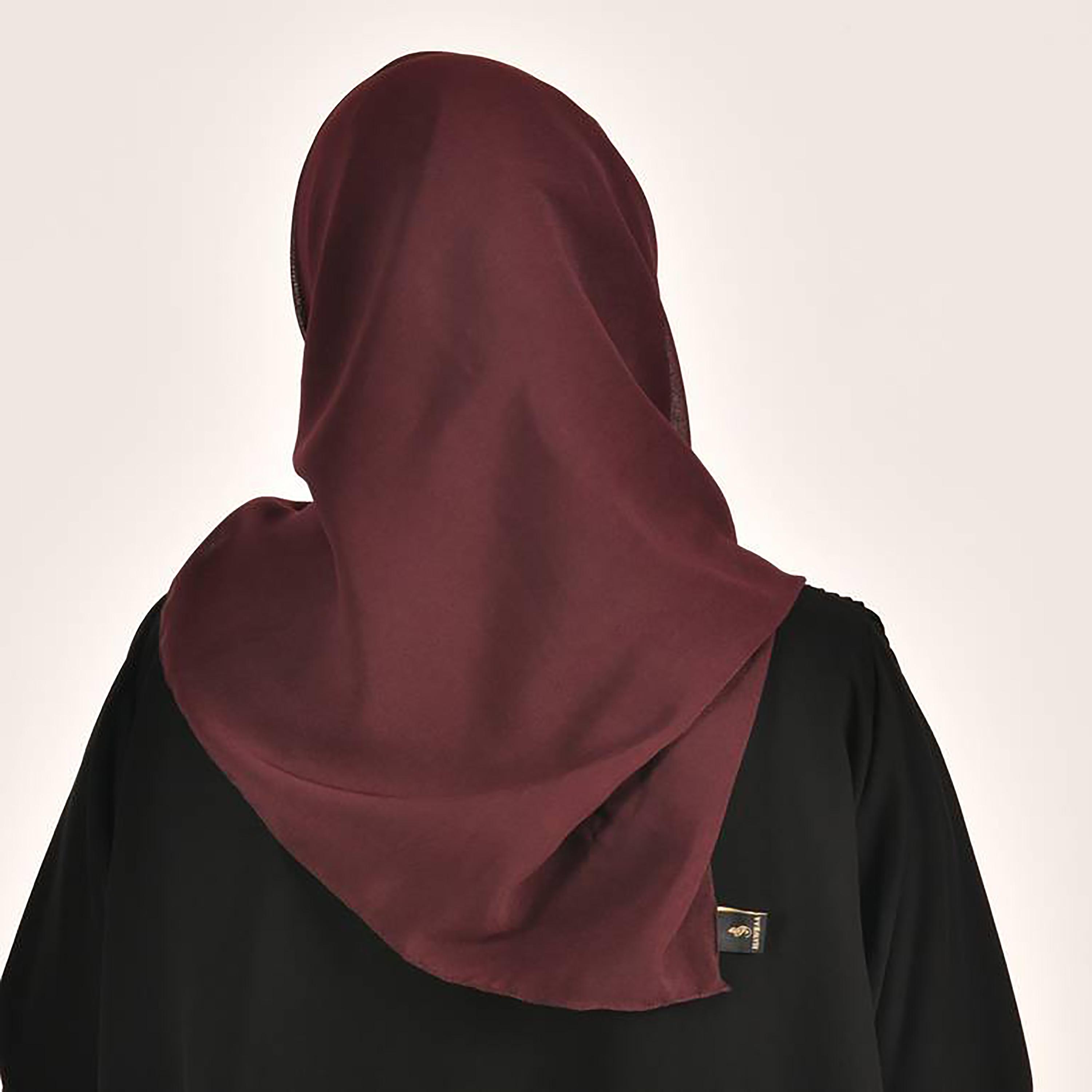 Hawraa Maroon Plain Satin Hijab-women-arabicclothing-headscarf-hijab-image-4