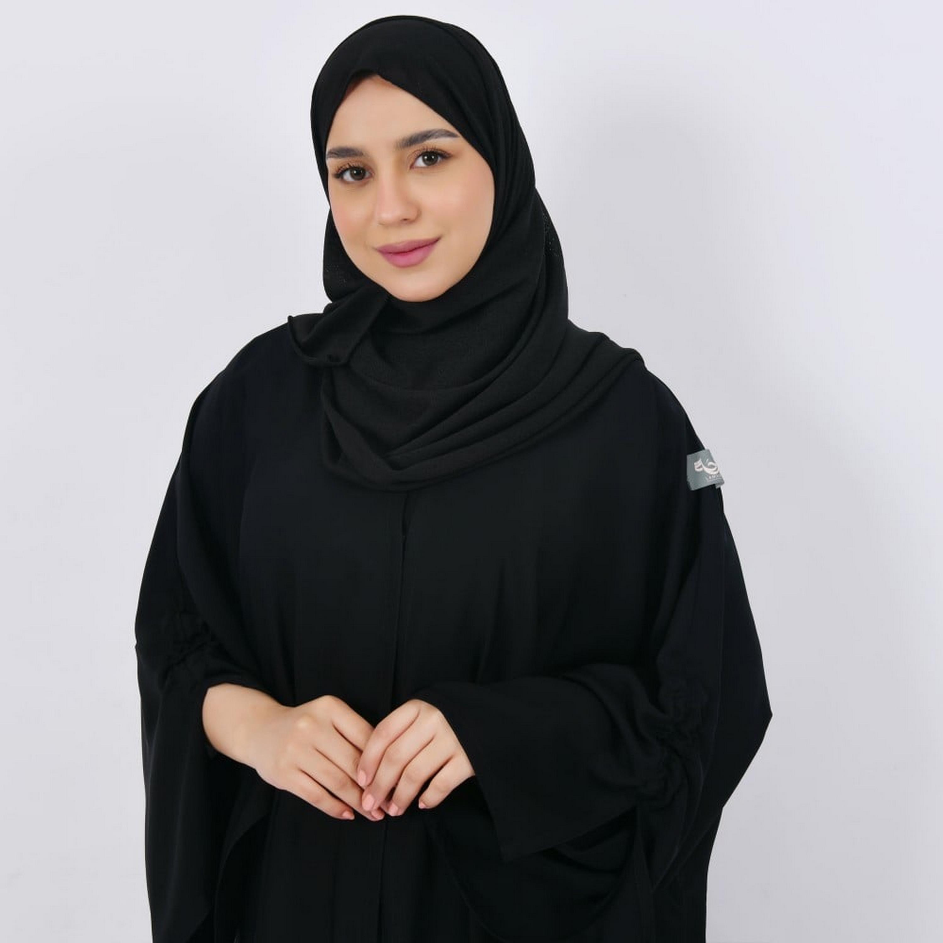 Lamha Black Crepe Women Hijab-women-arabicclothing-headscarf-hijab-image-1