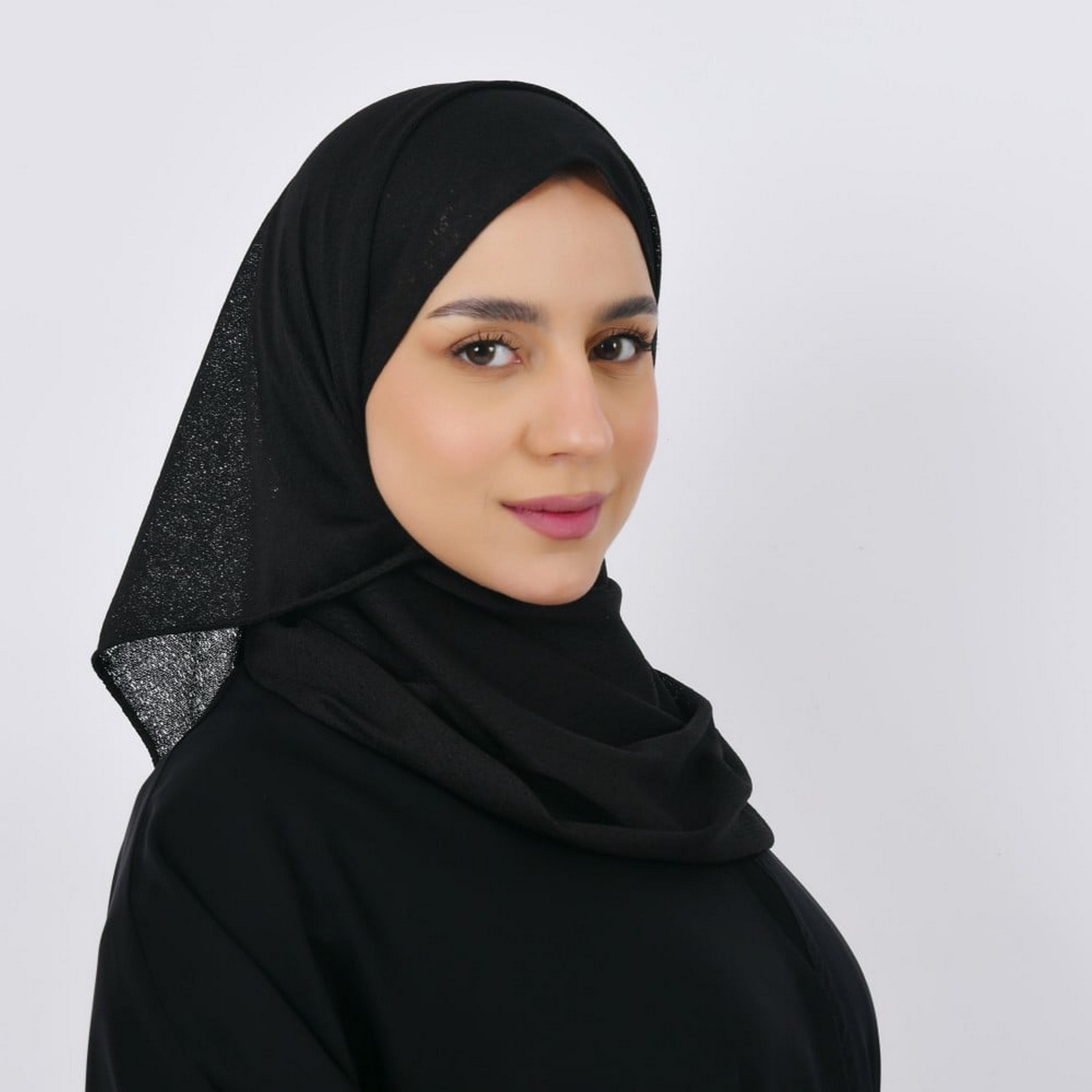Lamha Black Crepe Women Hijab-women-arabicclothing-headscarf-hijab-image-3