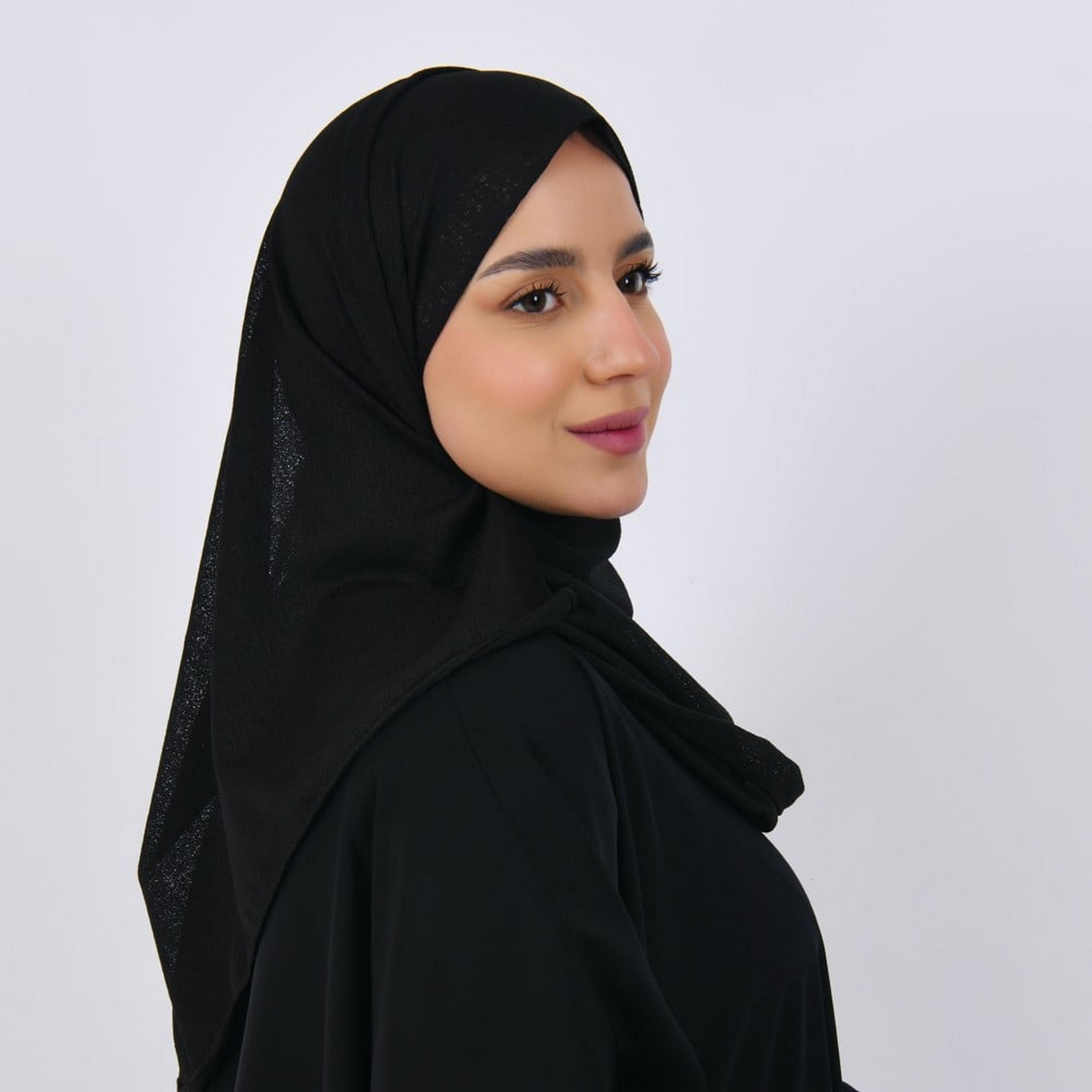 Lamha Black Crepe Women Hijab-women-arabicclothing-headscarf-hijab-image-4