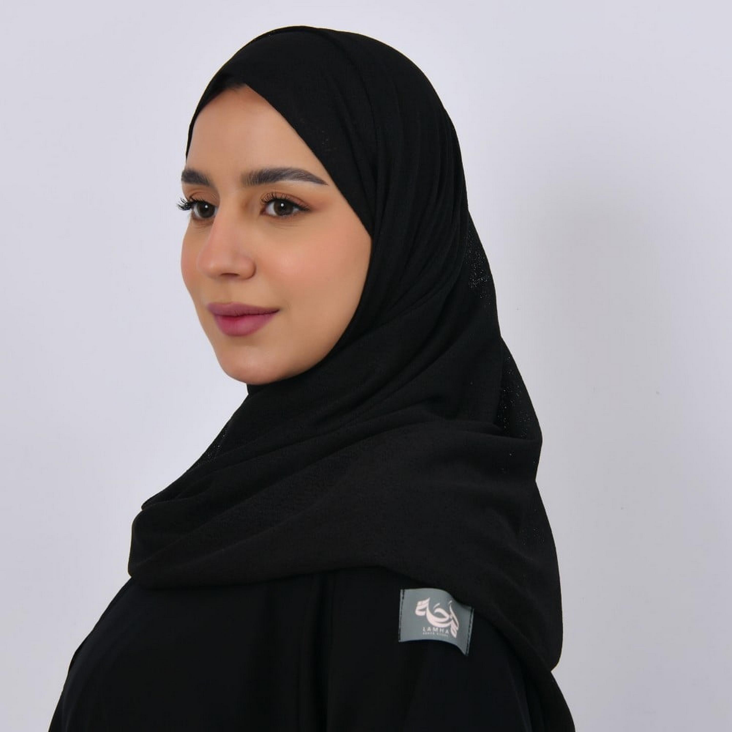 Lamha Black Crepe Women Hijab-women-arabicclothing-headscarf-hijab-image-5