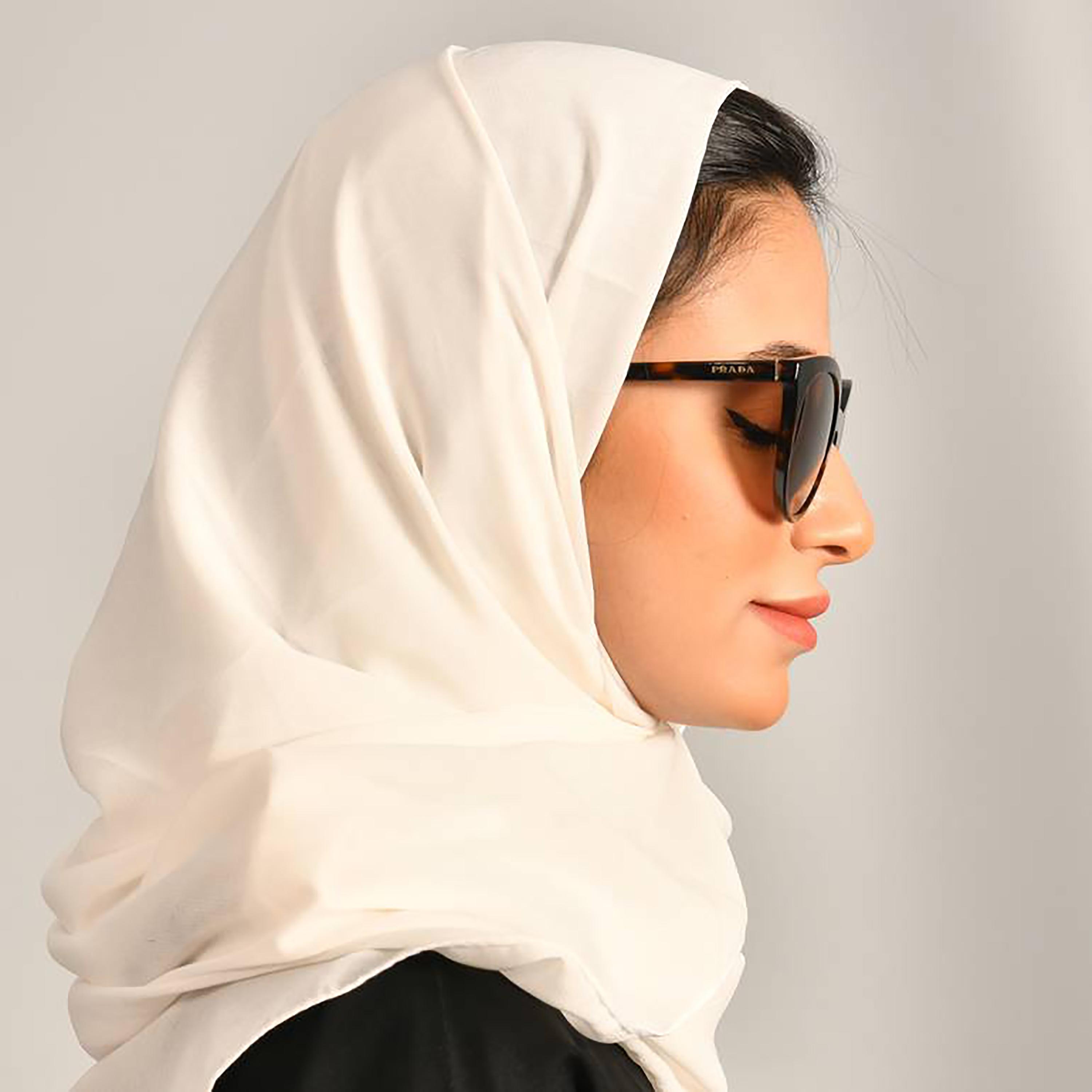 Hawraa White Plain Satin Hijab-women-arabicclothing-headscarf-hijab-image-3