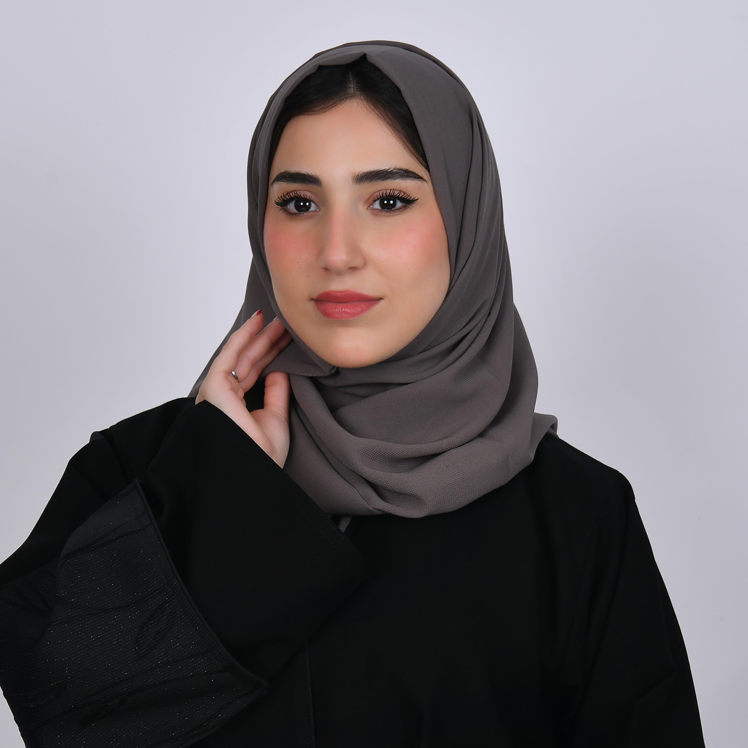 Hawraa Grey Plain Satin Hijab-women-arabicclothing-headscarf-hijab-image-1