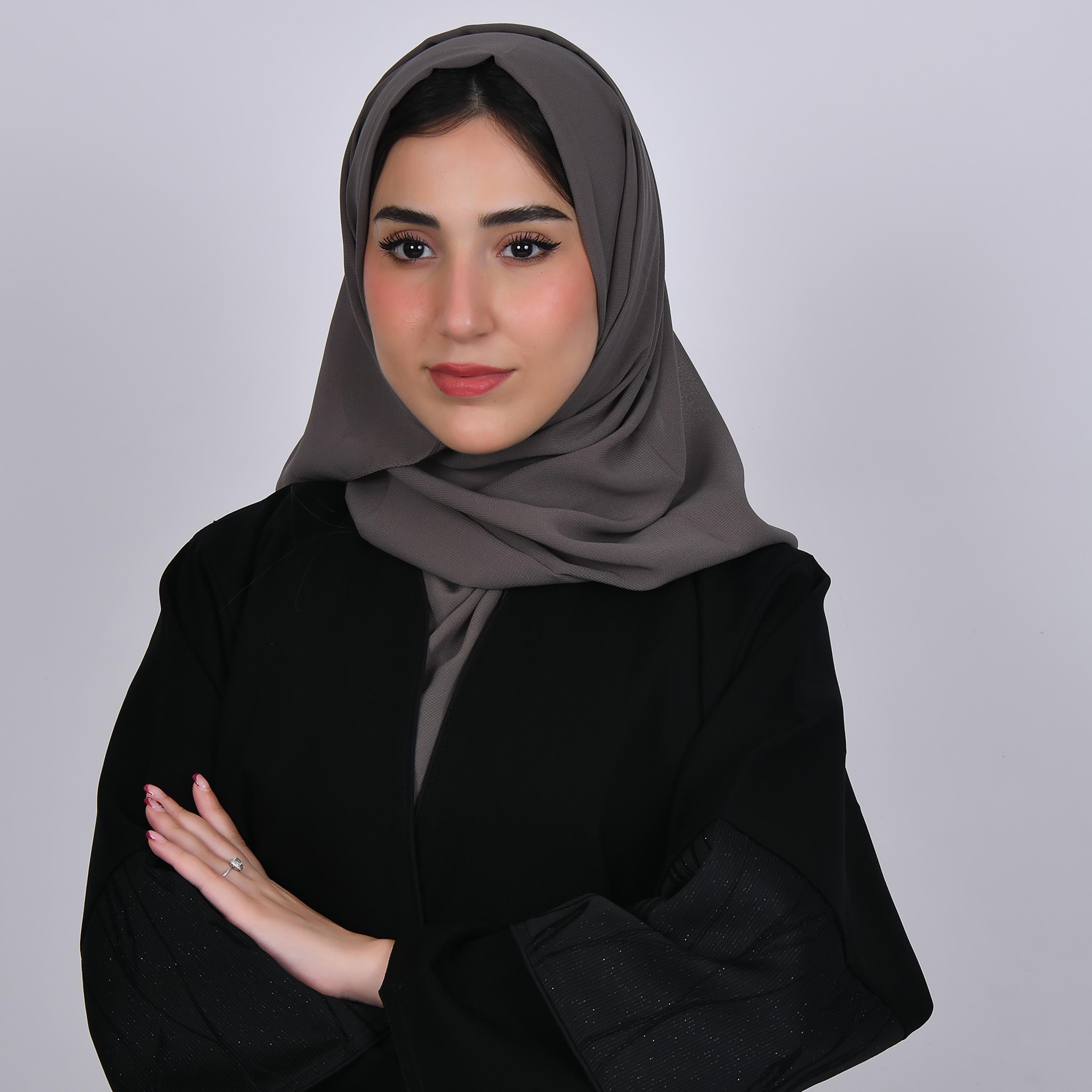 Hawraa Grey Plain Satin Hijab-women-arabicclothing-headscarf-hijab-image-3