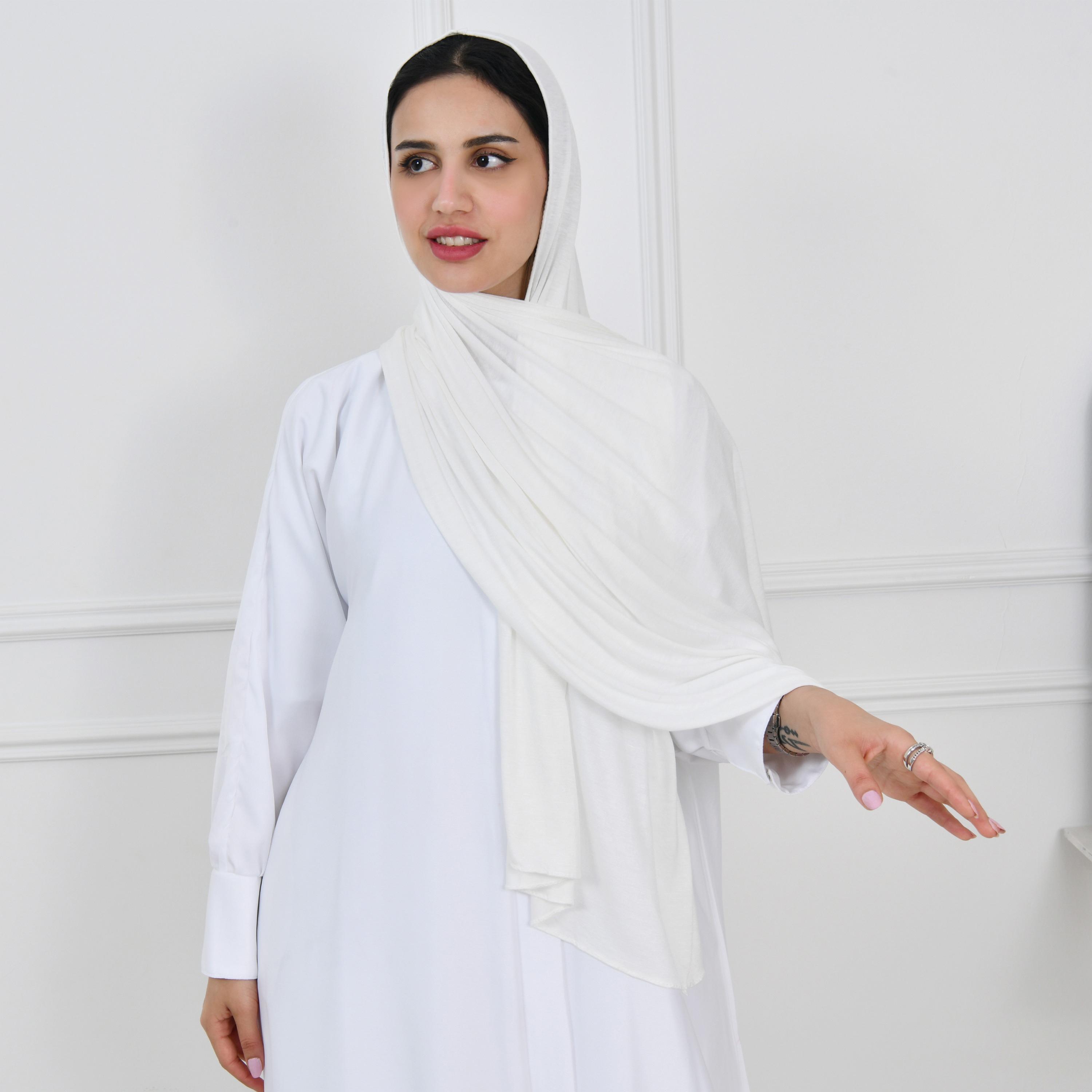 Hawraa White Silk Women Hijab-women-arabicclothing-headscarf-hijab-image-1