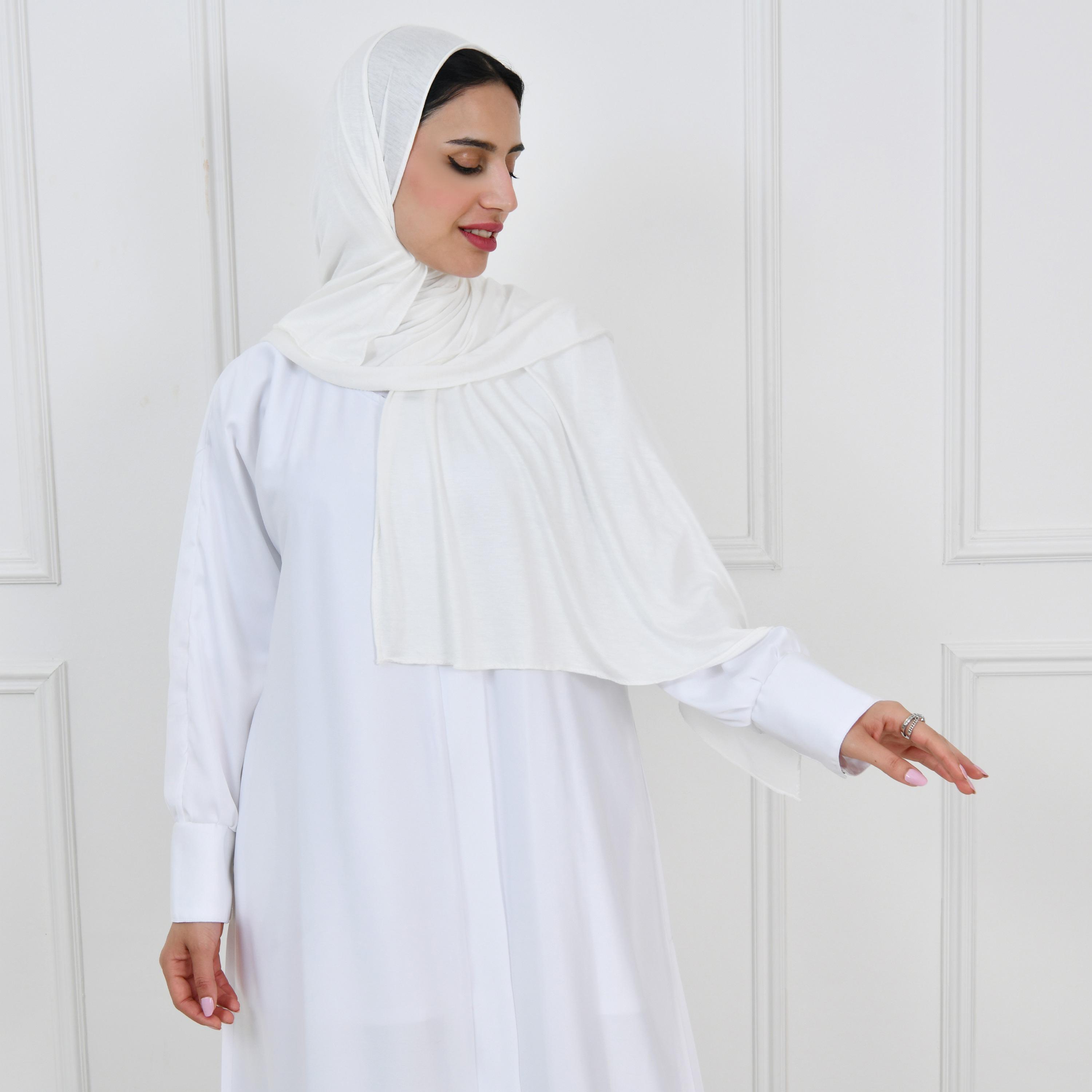 Hawraa White Silk Women Hijab-women-arabicclothing-headscarf-hijab-image-2