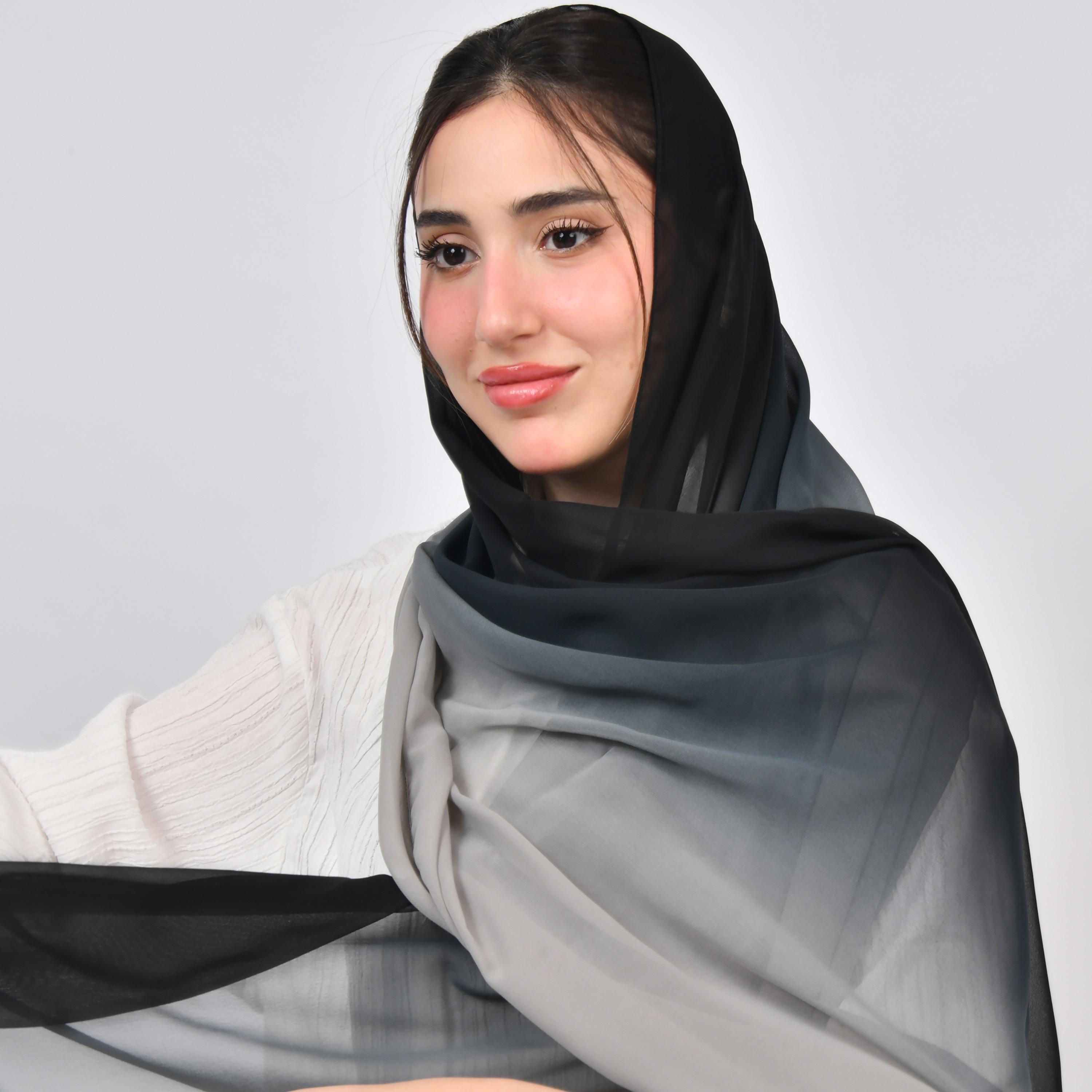 Hawraa Ombre Chiffon Women's Veil-women-arabicclothing-headscarf-hijab-image-1