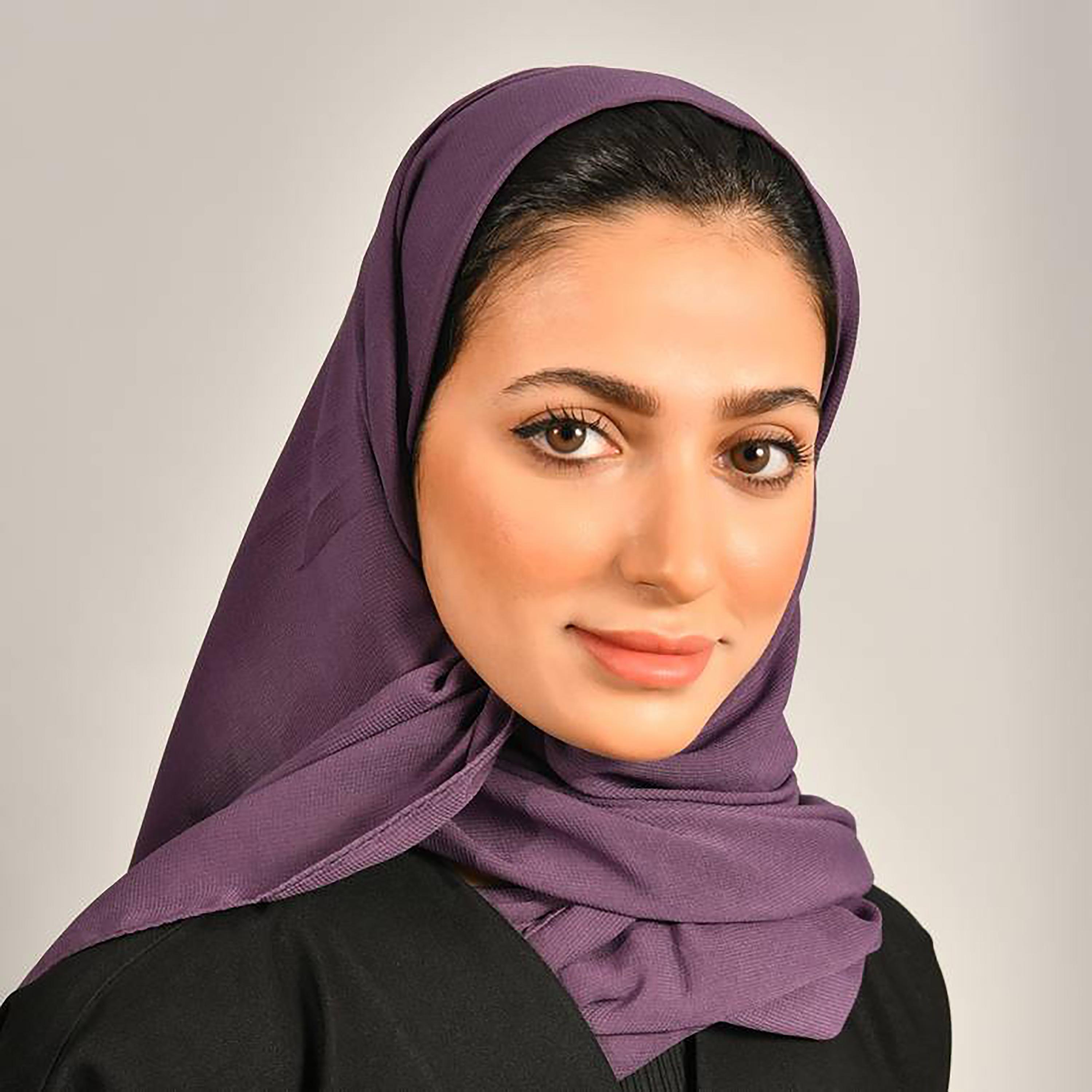 Hawraa Purple Plain Satin Hijab-women-arabicclothing-headscarf-hijab-image-2