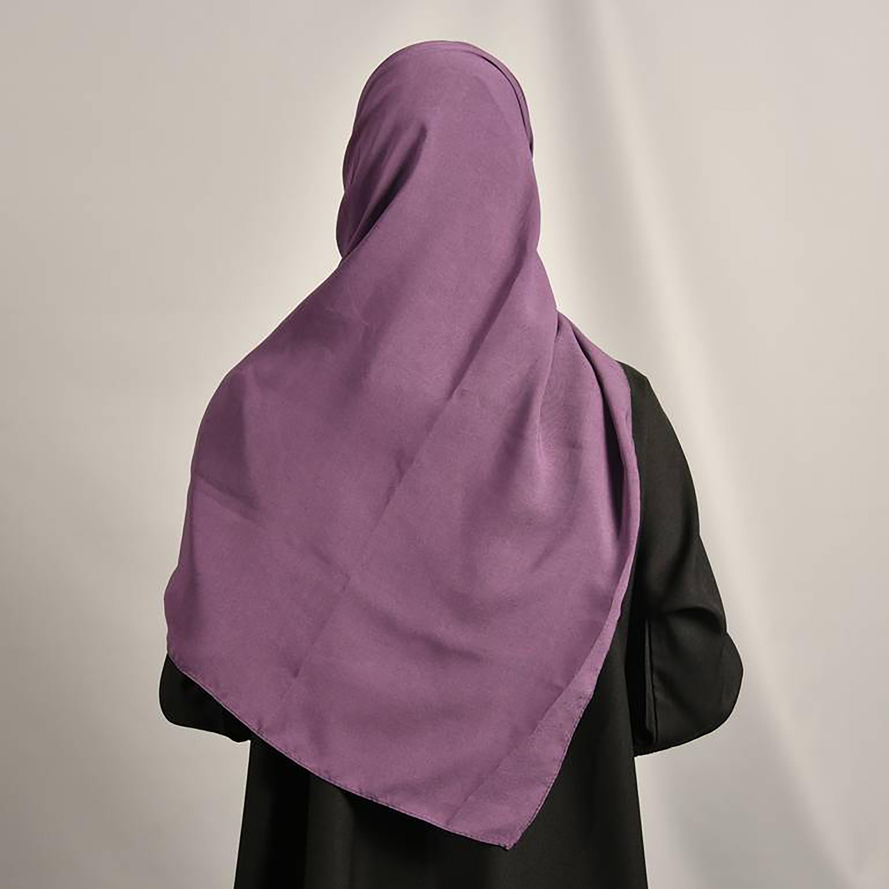 Hawraa Purple Plain Satin Hijab-women-arabicclothing-headscarf-hijab-image-4