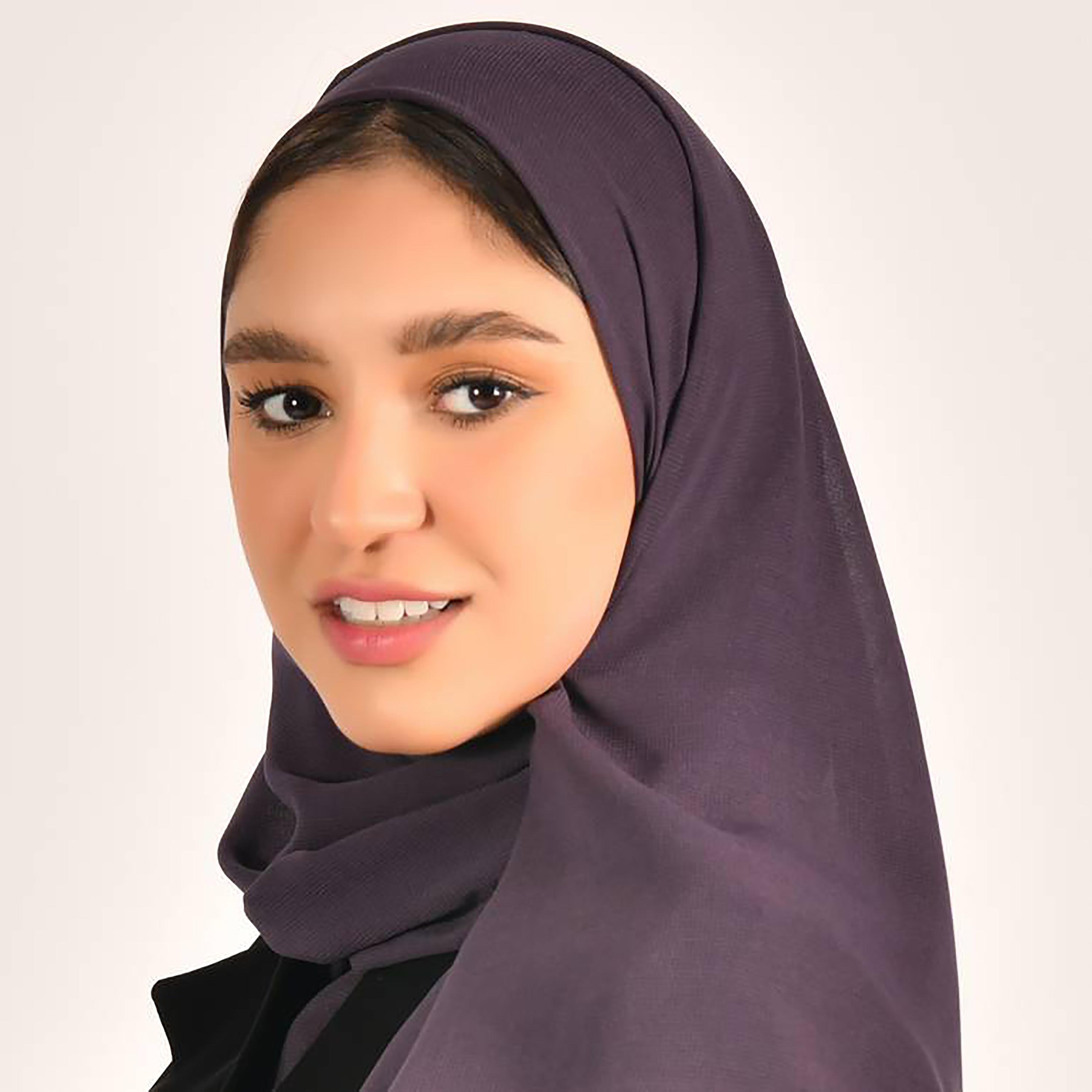 Hawraa Purple Plain Satin Hijab-women-arabicclothing-headscarf-hijab-image-3