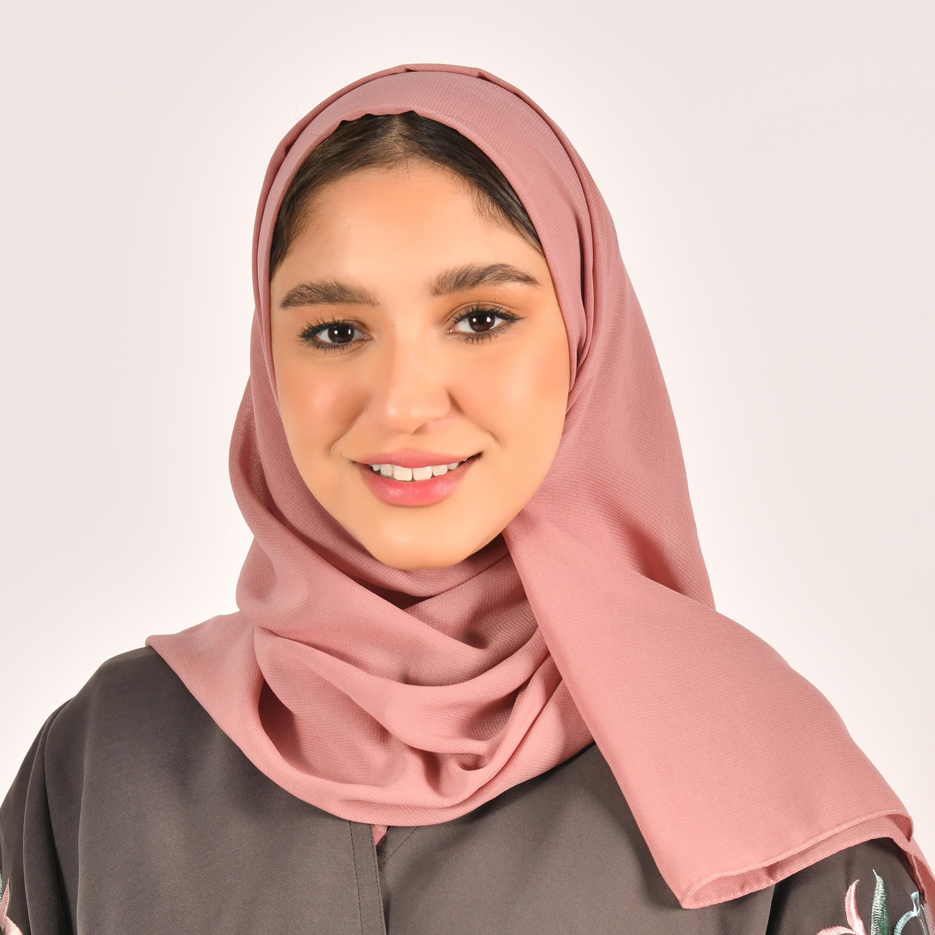 Hawraa Pink Plain Satin Hijab-women-arabicclothing-headscarf-hijab-image-1