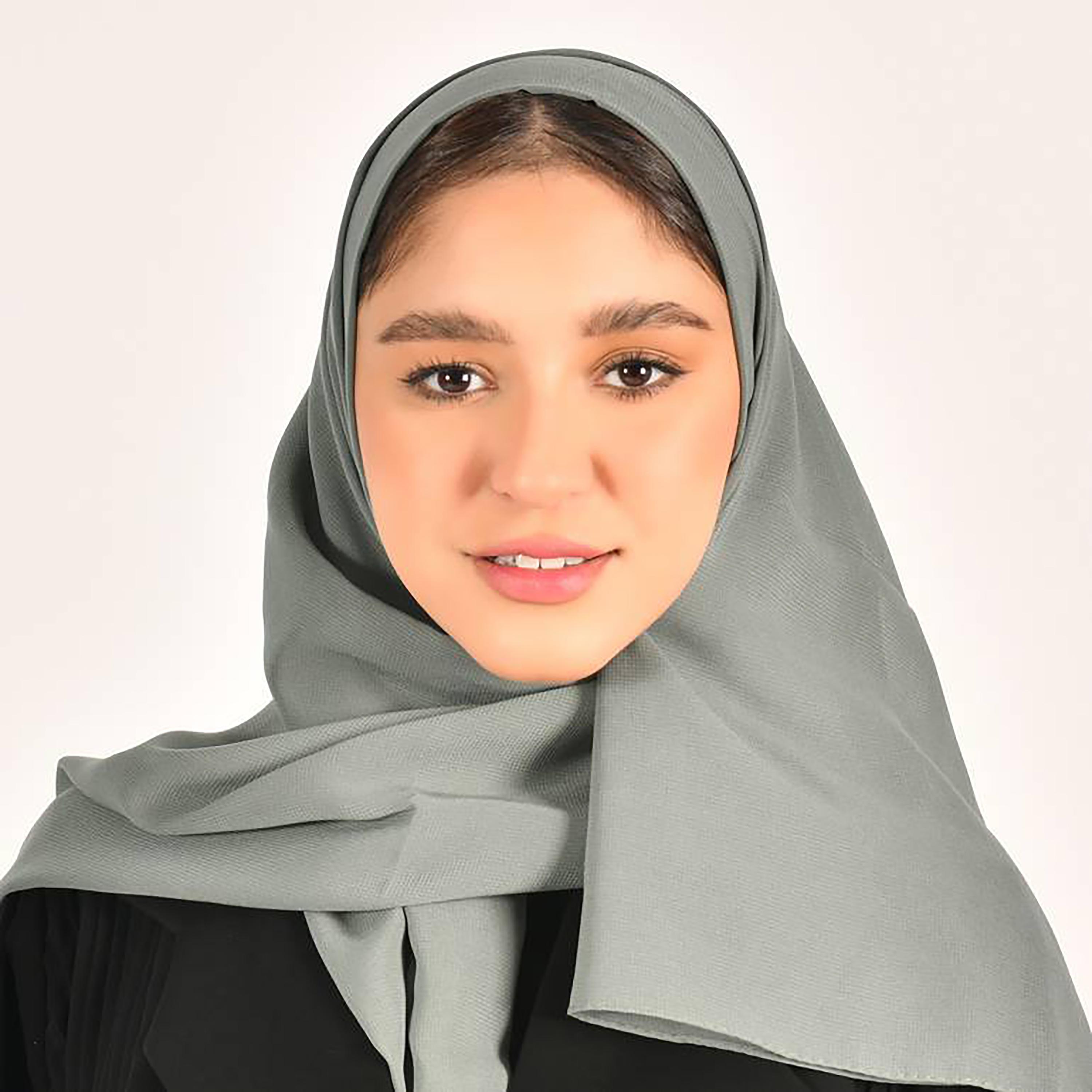 Hawraa Olive Plain Satin Hijab-women-arabicclothing-headscarf-hijab-image-1