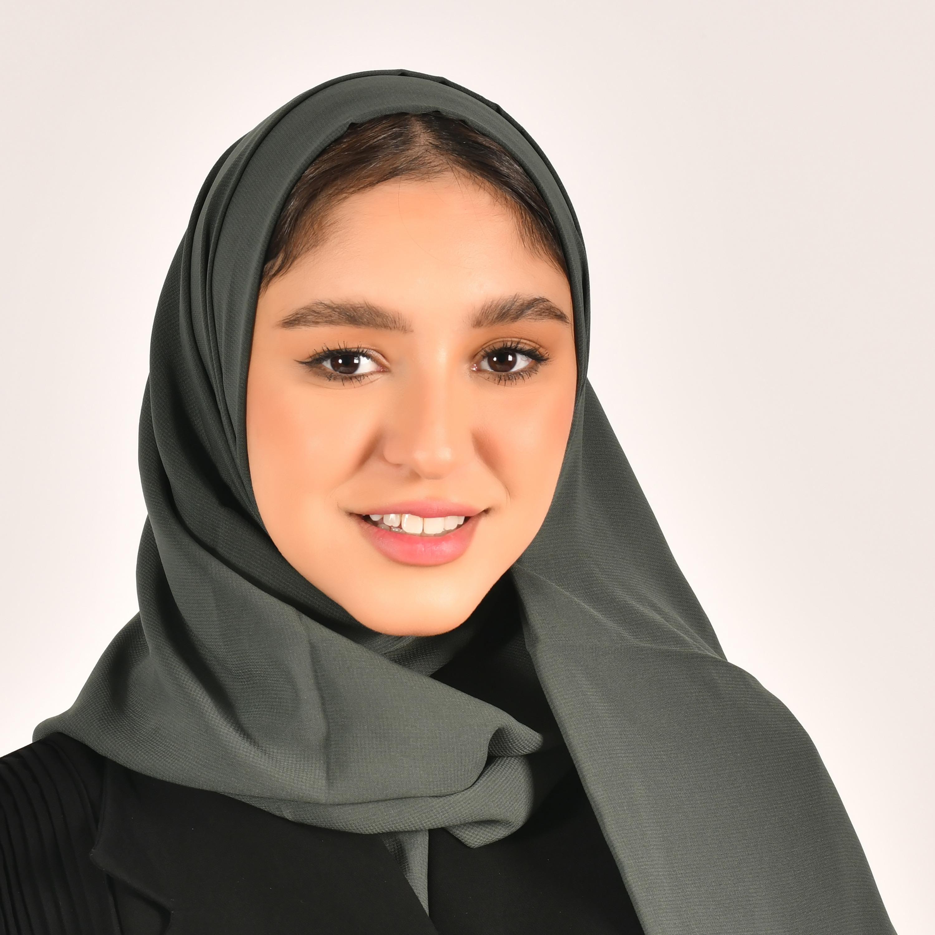 Hawraa Green Plain Satin Hijab-women-arabicclothing-headscarf-hijab-image-1