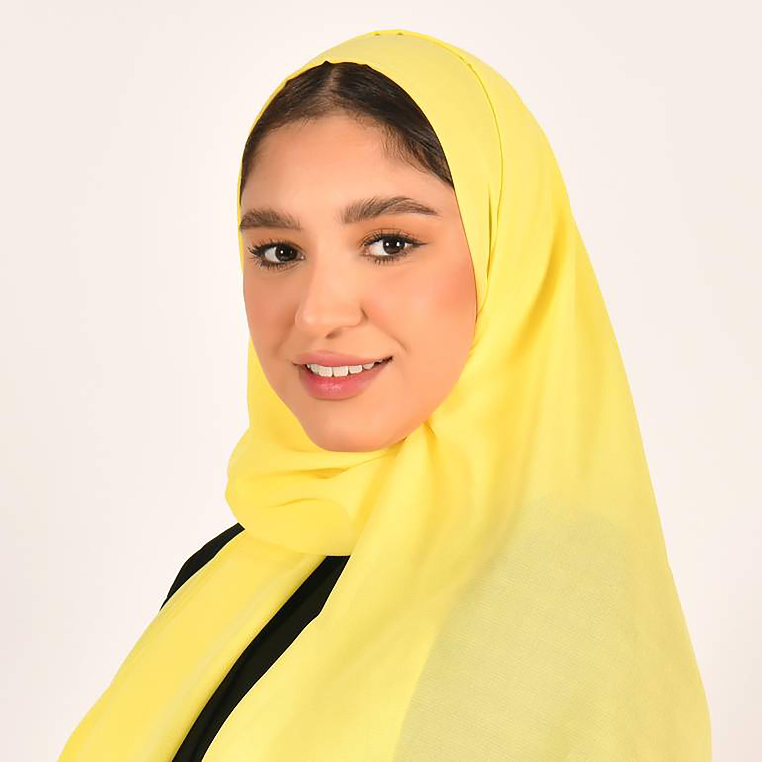 Hawraa Yellow Plain Satin Hijab-women-arabicclothing-headscarf-hijab-image-2